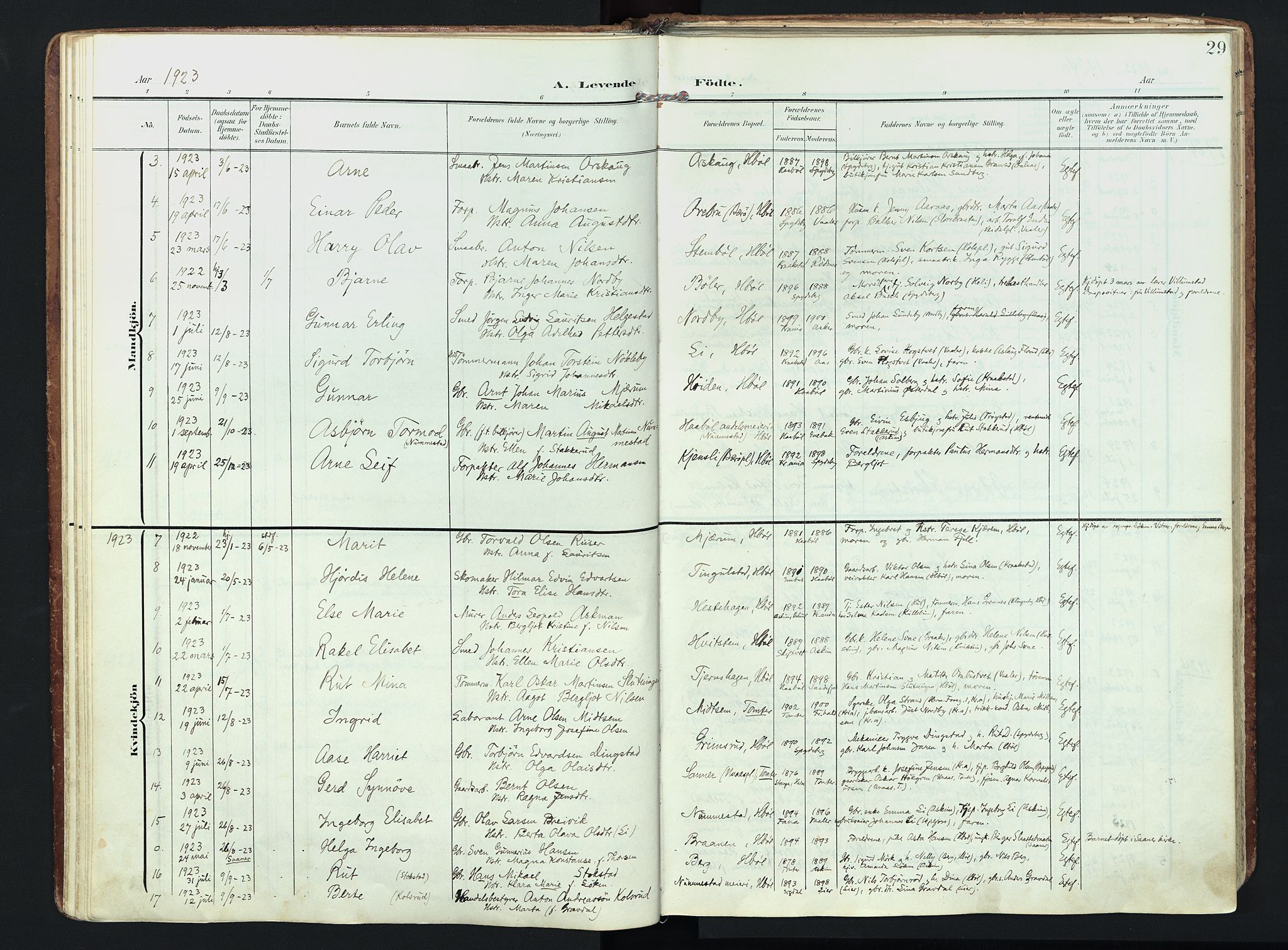 Hobøl prestekontor Kirkebøker, SAO/A-2002/F/Fa/L0006: Parish register (official) no. I 6, 1905-1927, p. 29