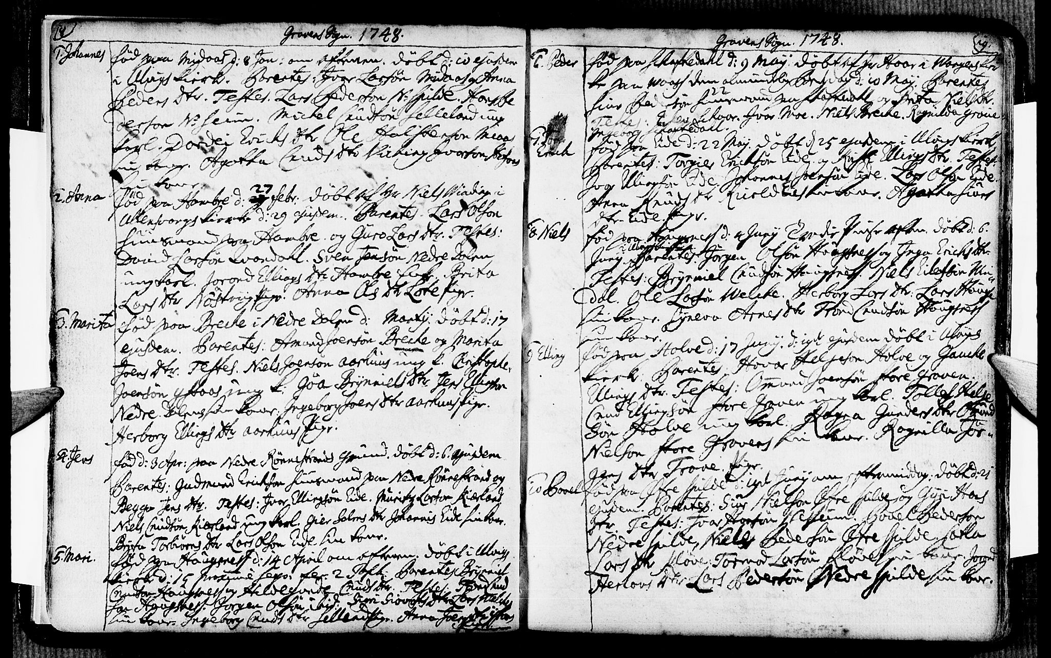 Ulvik sokneprestembete, AV/SAB-A-78801/H/Haa: Parish register (official) no. A 6, 1743-1761, p. 18-19