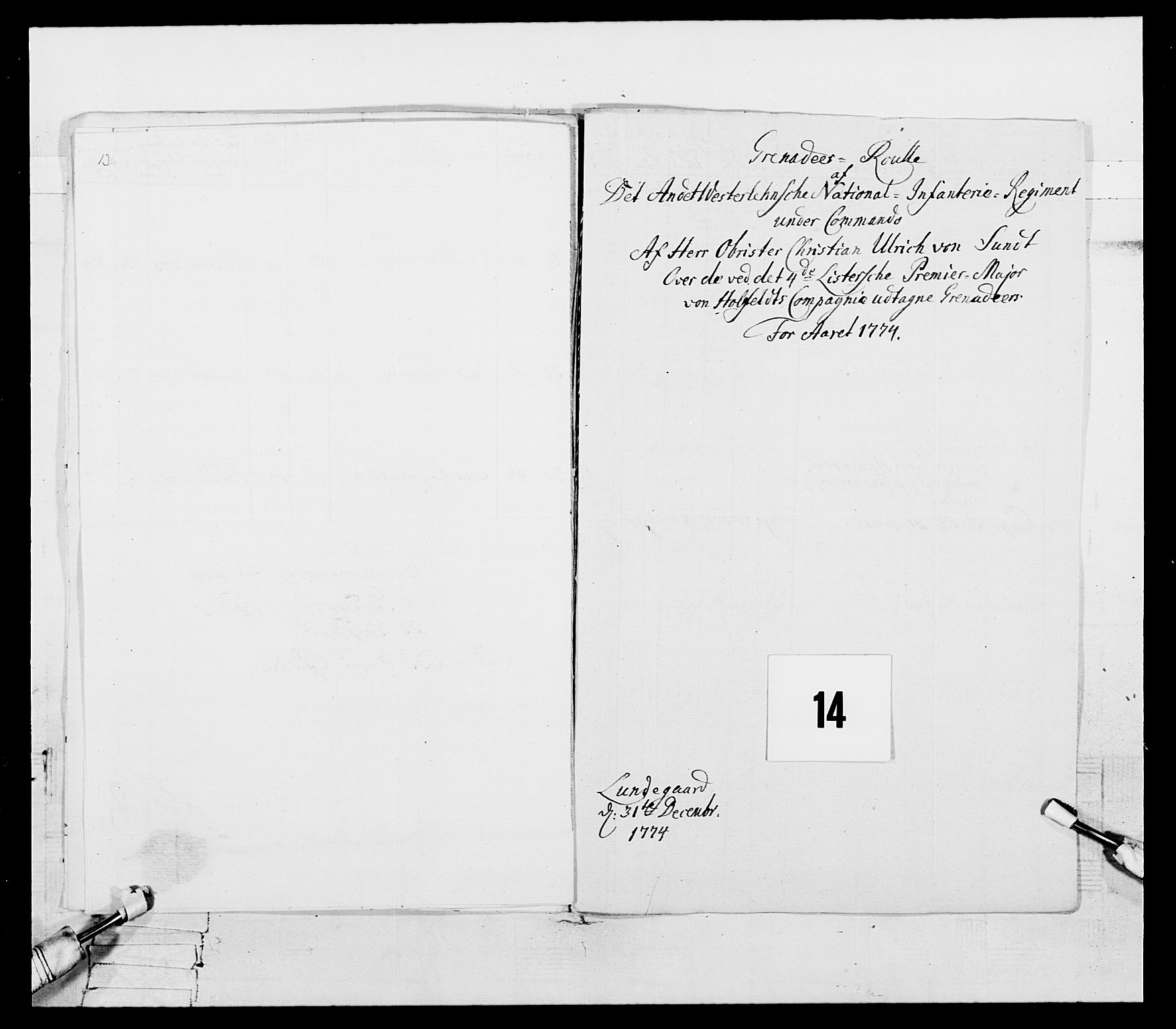 Generalitets- og kommissariatskollegiet, Det kongelige norske kommissariatskollegium, AV/RA-EA-5420/E/Eh/L0106: 2. Vesterlenske nasjonale infanteriregiment, 1774-1780, p. 58