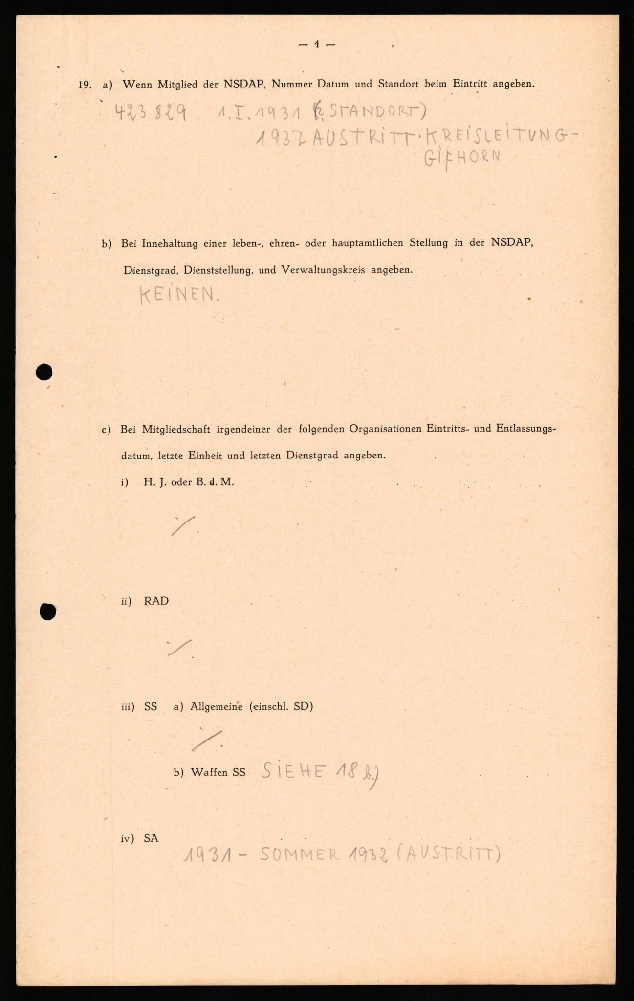 Forsvaret, Forsvarets overkommando II, AV/RA-RAFA-3915/D/Db/L0036: CI Questionaires. Tyske okkupasjonsstyrker i Norge. Tyskere., 1945-1946, p. 413