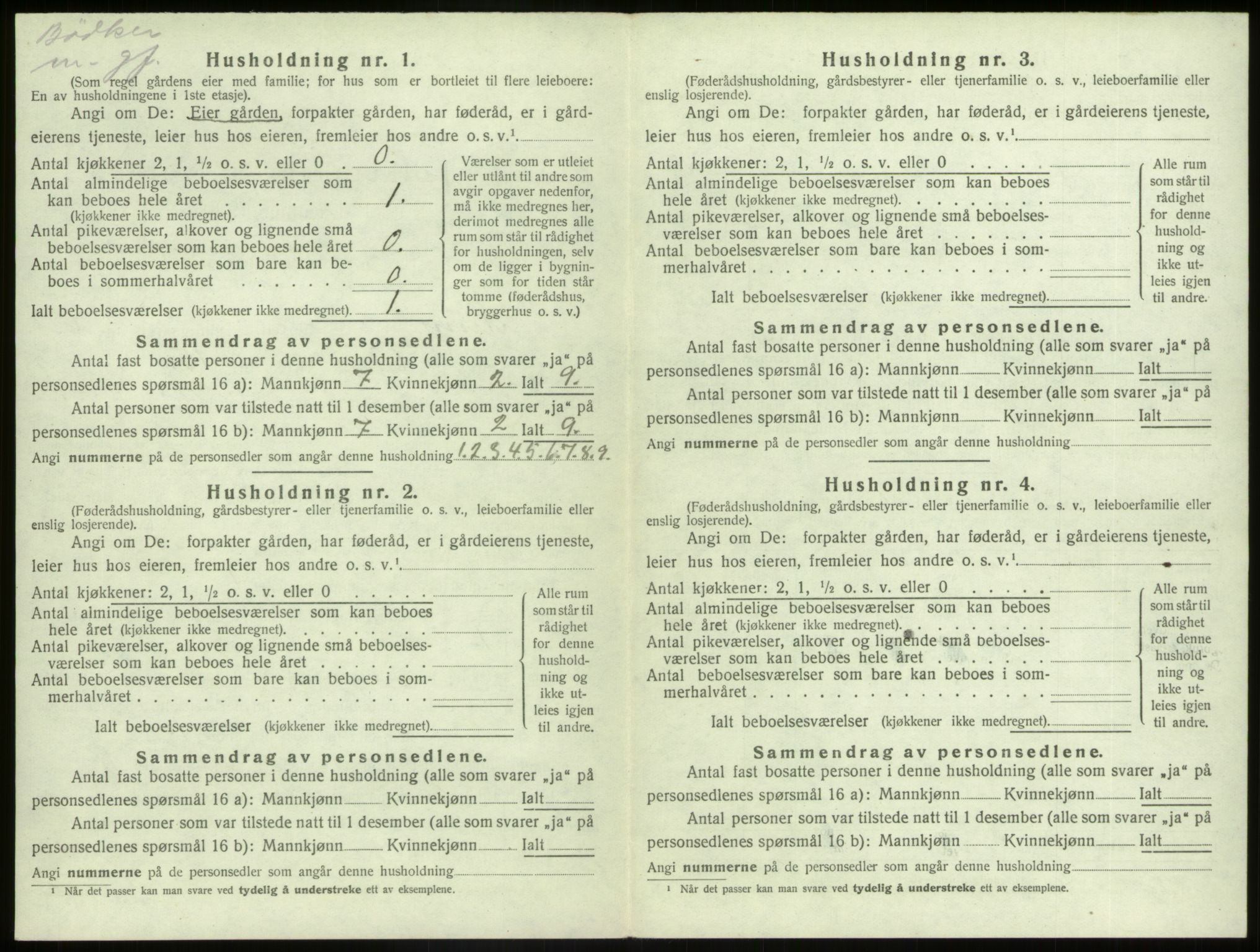 SAB, 1920 census for Kinn, 1920, p. 1210