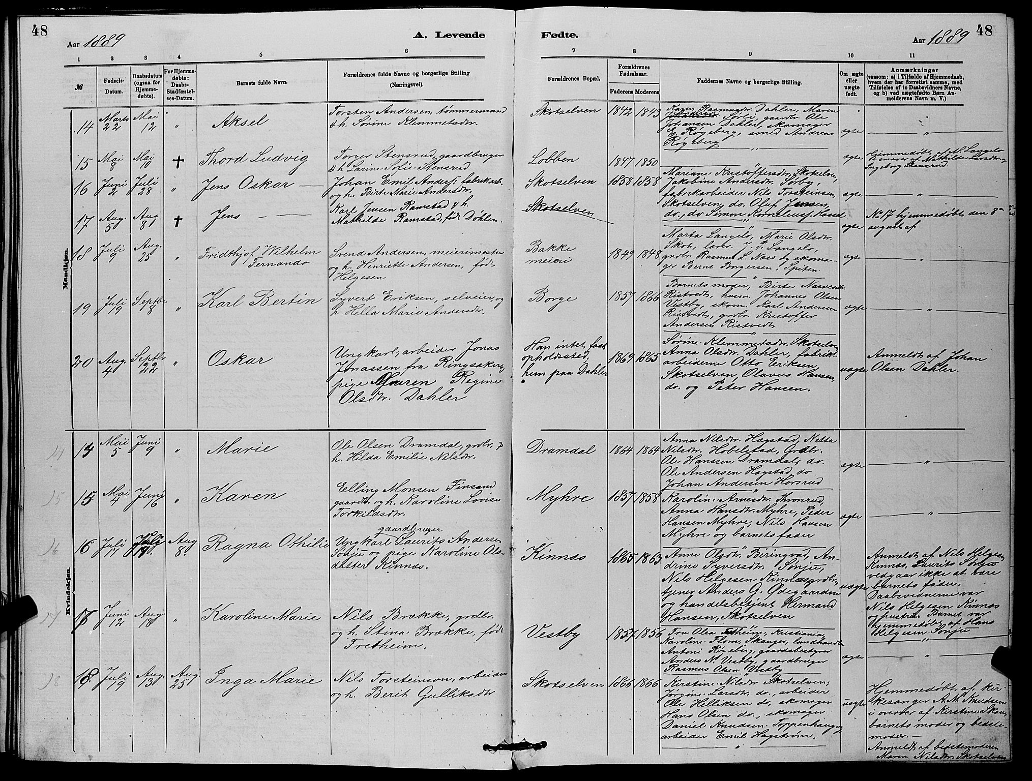 Eiker kirkebøker, AV/SAKO-A-4/G/Gb/L0003: Parish register (copy) no. II 3, 1880-1893, p. 48