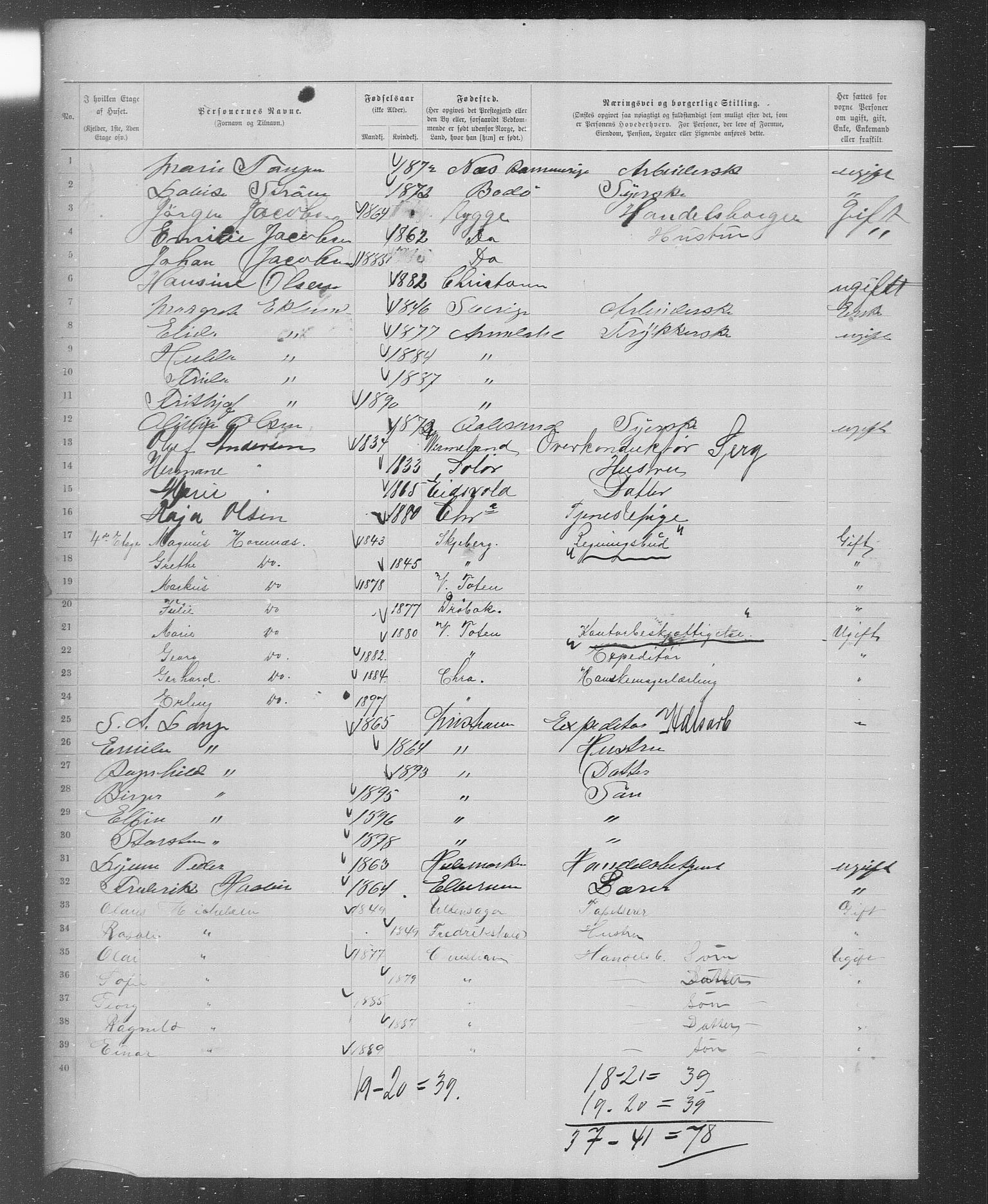 OBA, Municipal Census 1899 for Kristiania, 1899, p. 2387