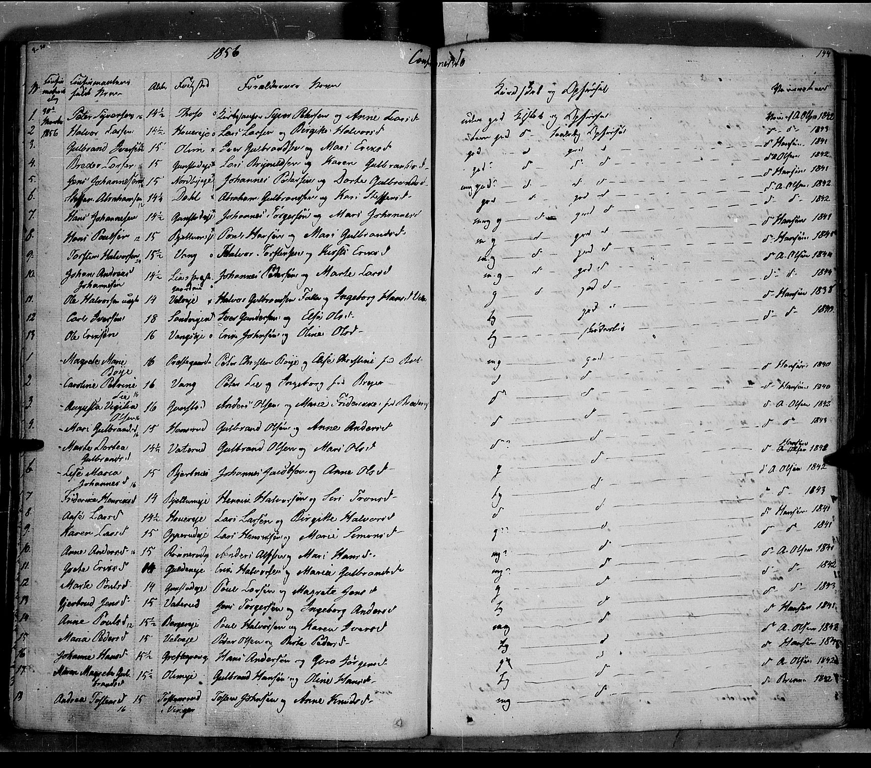 Jevnaker prestekontor, SAH/PREST-116/H/Ha/Haa/L0006: Parish register (official) no. 6, 1837-1857, p. 144