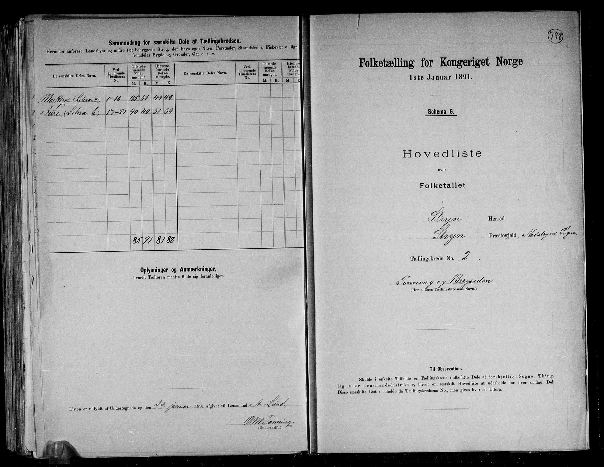 RA, 1891 census for 1448 Stryn, 1891, p. 13