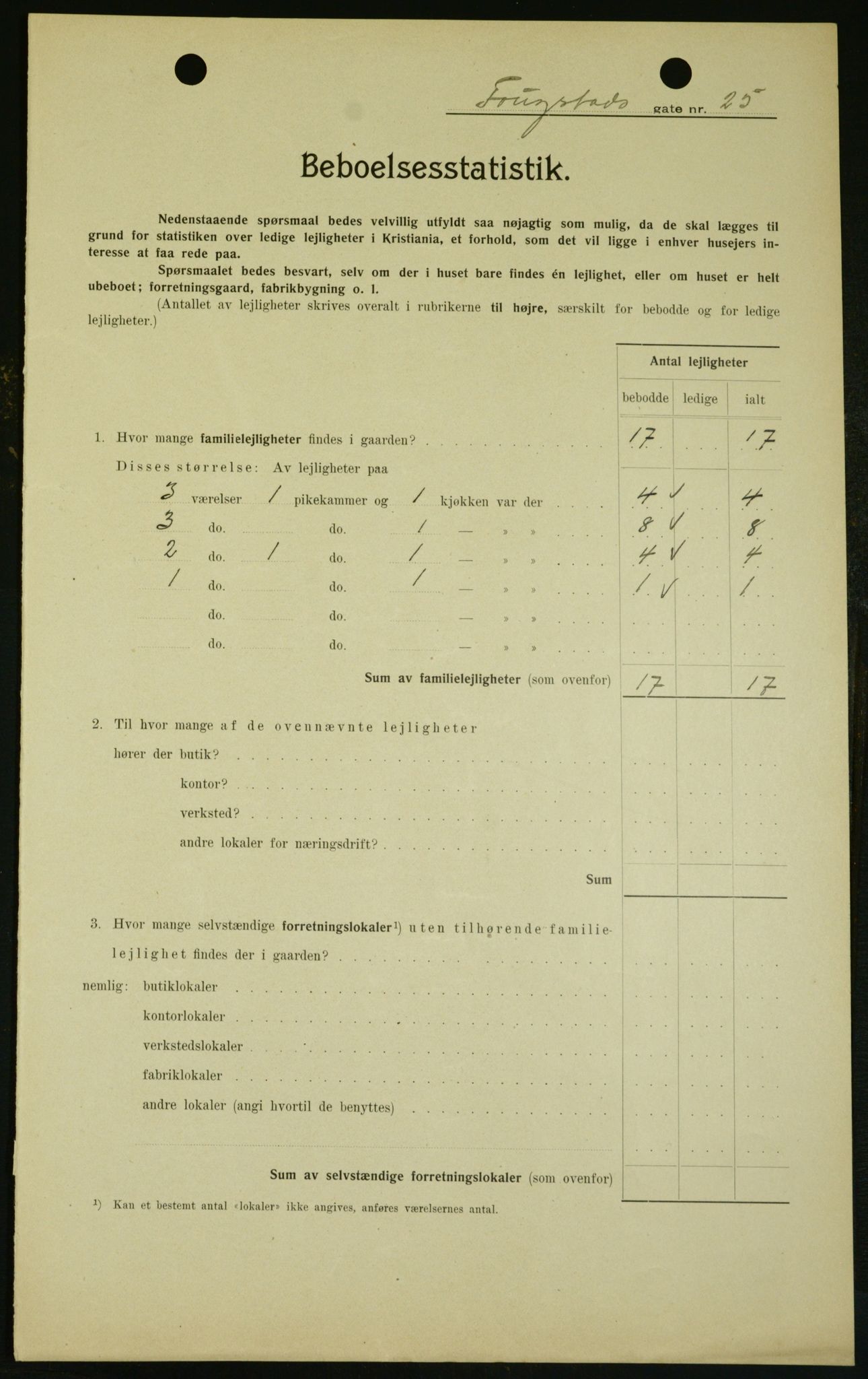 OBA, Municipal Census 1909 for Kristiania, 1909, p. 23000