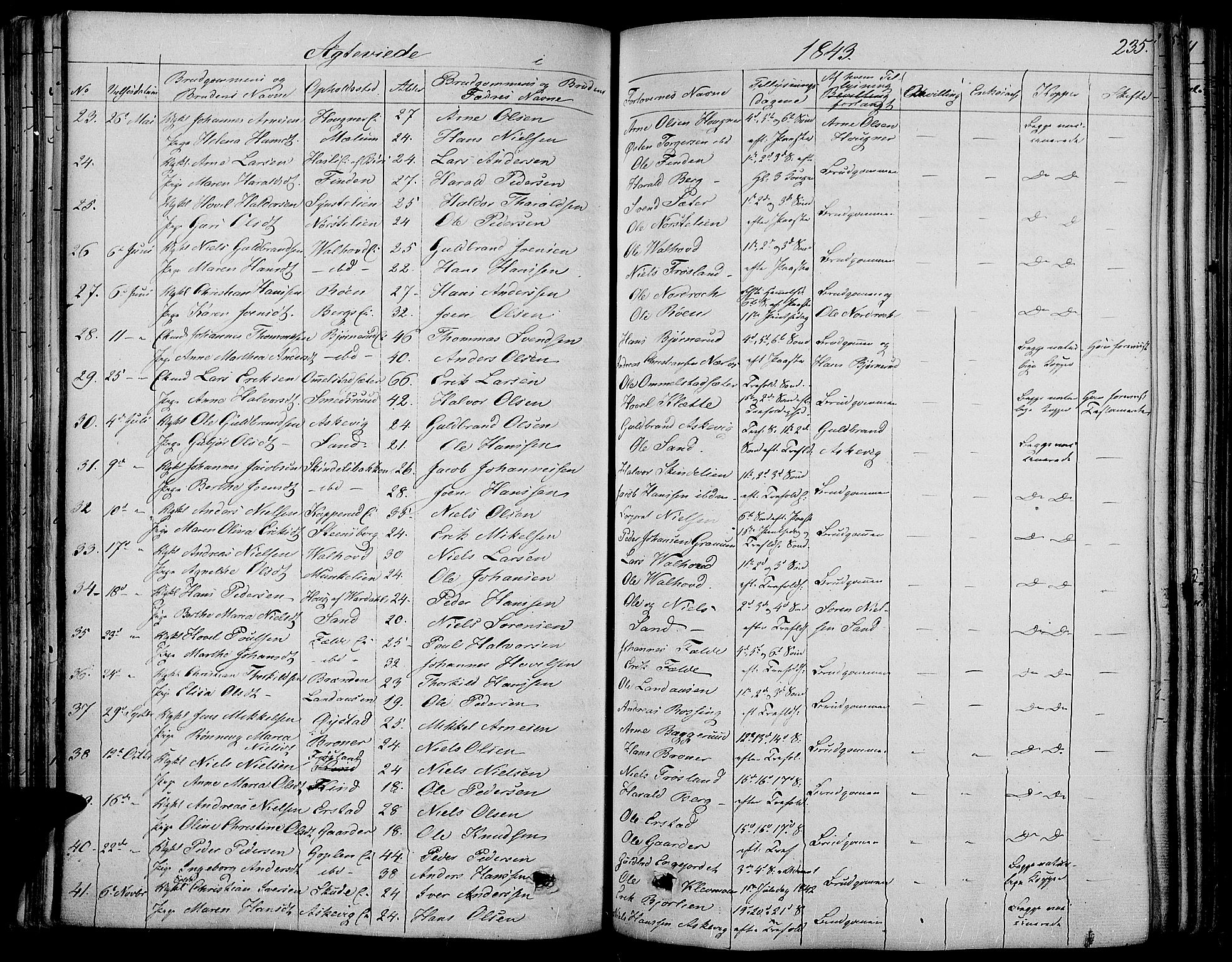 Land prestekontor, AV/SAH-PREST-120/H/Ha/Haa/L0008: Parish register (official) no. 8, 1830-1846, p. 235