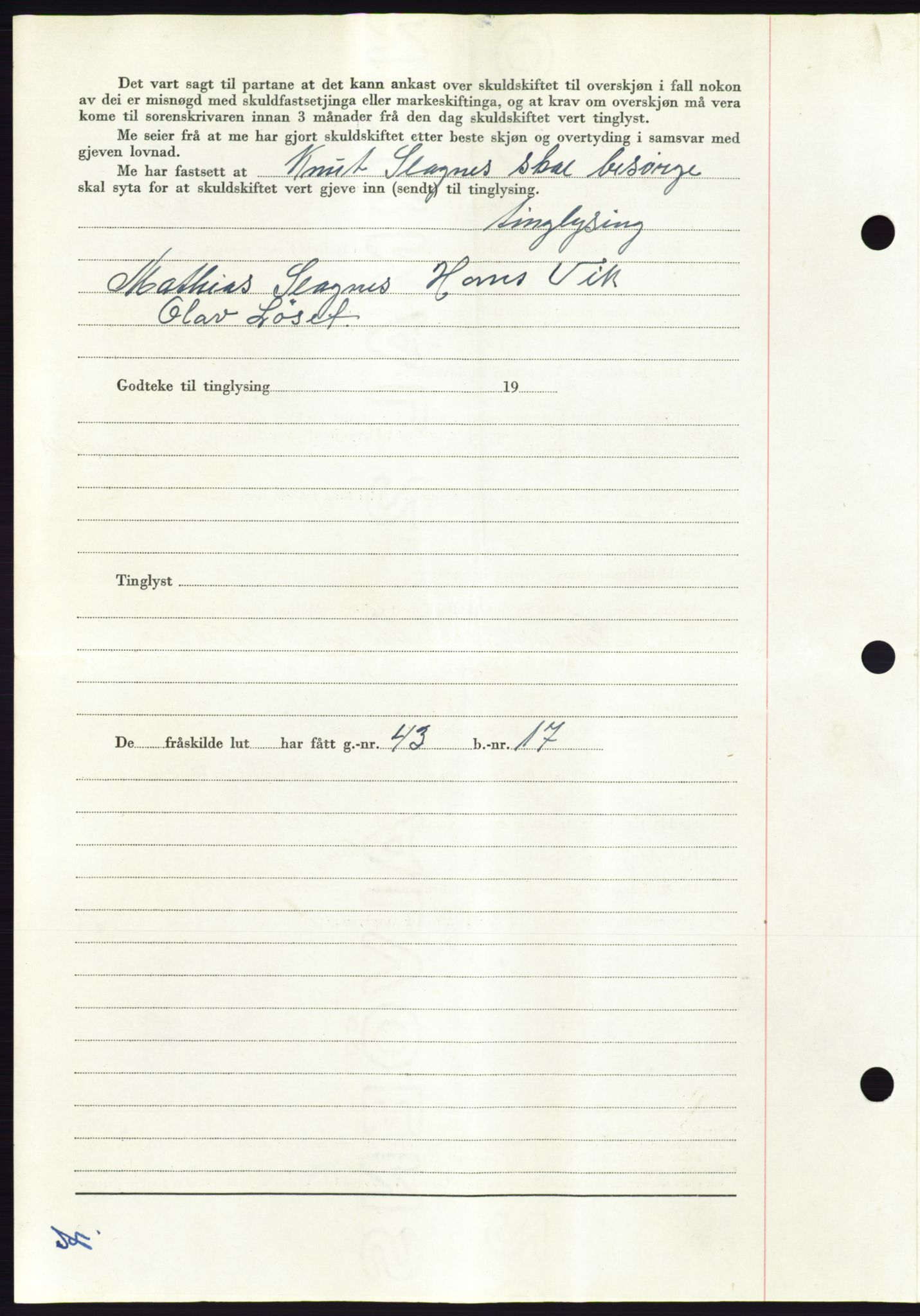 Søre Sunnmøre sorenskriveri, AV/SAT-A-4122/1/2/2C/L0094: Mortgage book no. 20A, 1953-1953, Diary no: : 499/1953