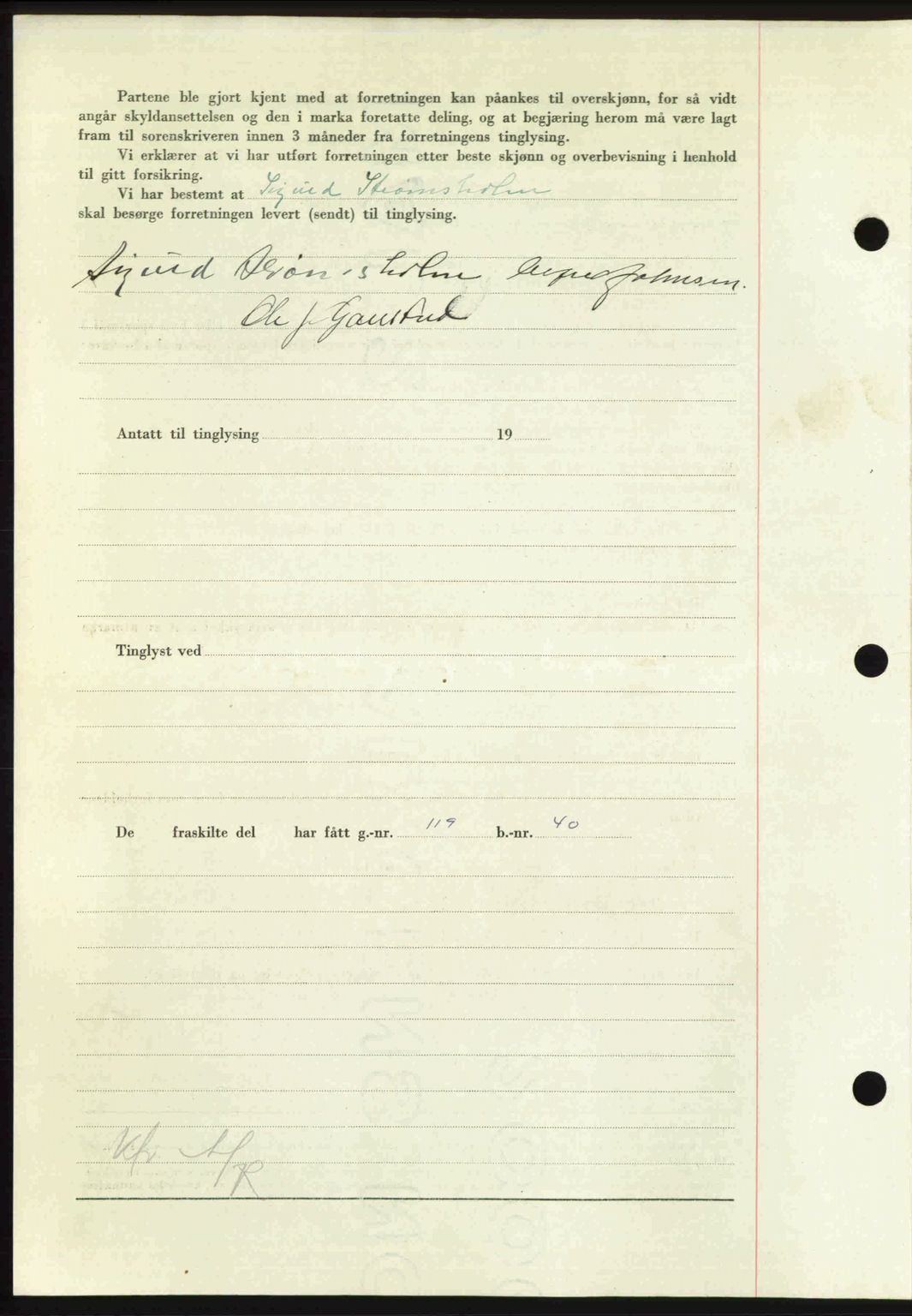 Nordmøre sorenskriveri, AV/SAT-A-4132/1/2/2Ca: Mortgage book no. A112, 1949-1949, Diary no: : 2134/1949