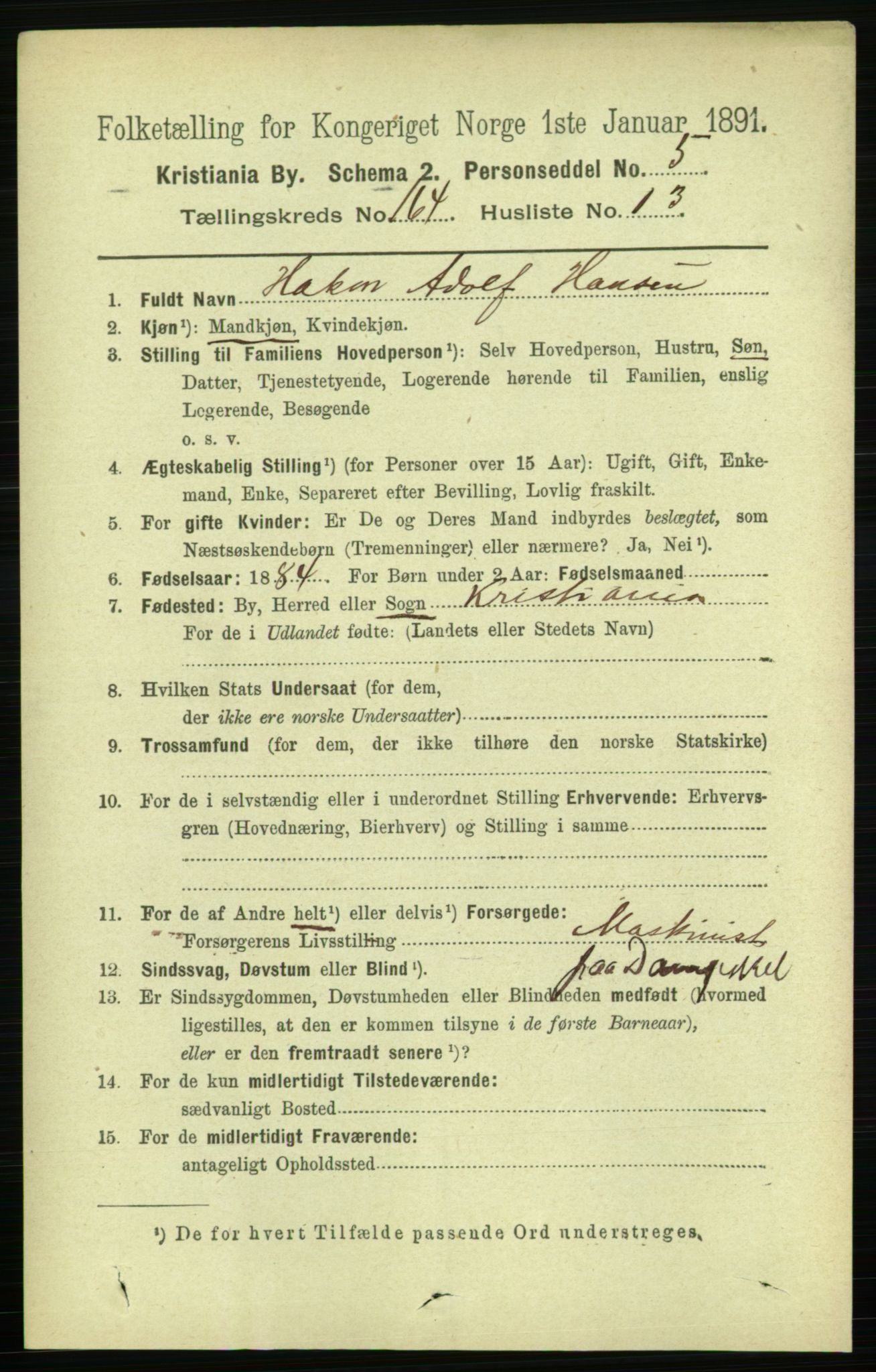 RA, 1891 census for 0301 Kristiania, 1891, p. 94590