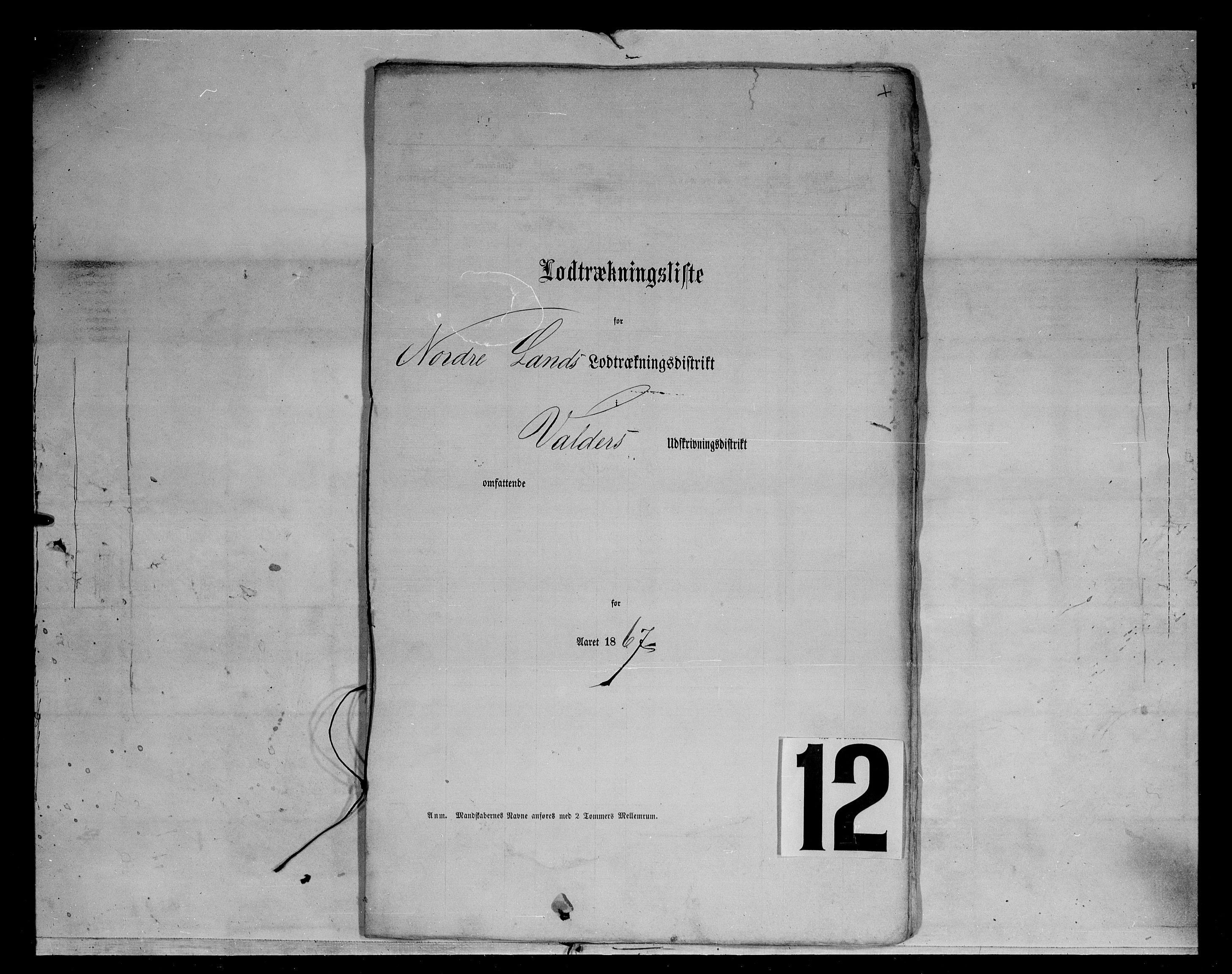 Fylkesmannen i Oppland, AV/SAH-FYO-002/1/K/Kg/L1167: Søndre og Nordre Land, Vestre Toten, 1860-1879, p. 9072