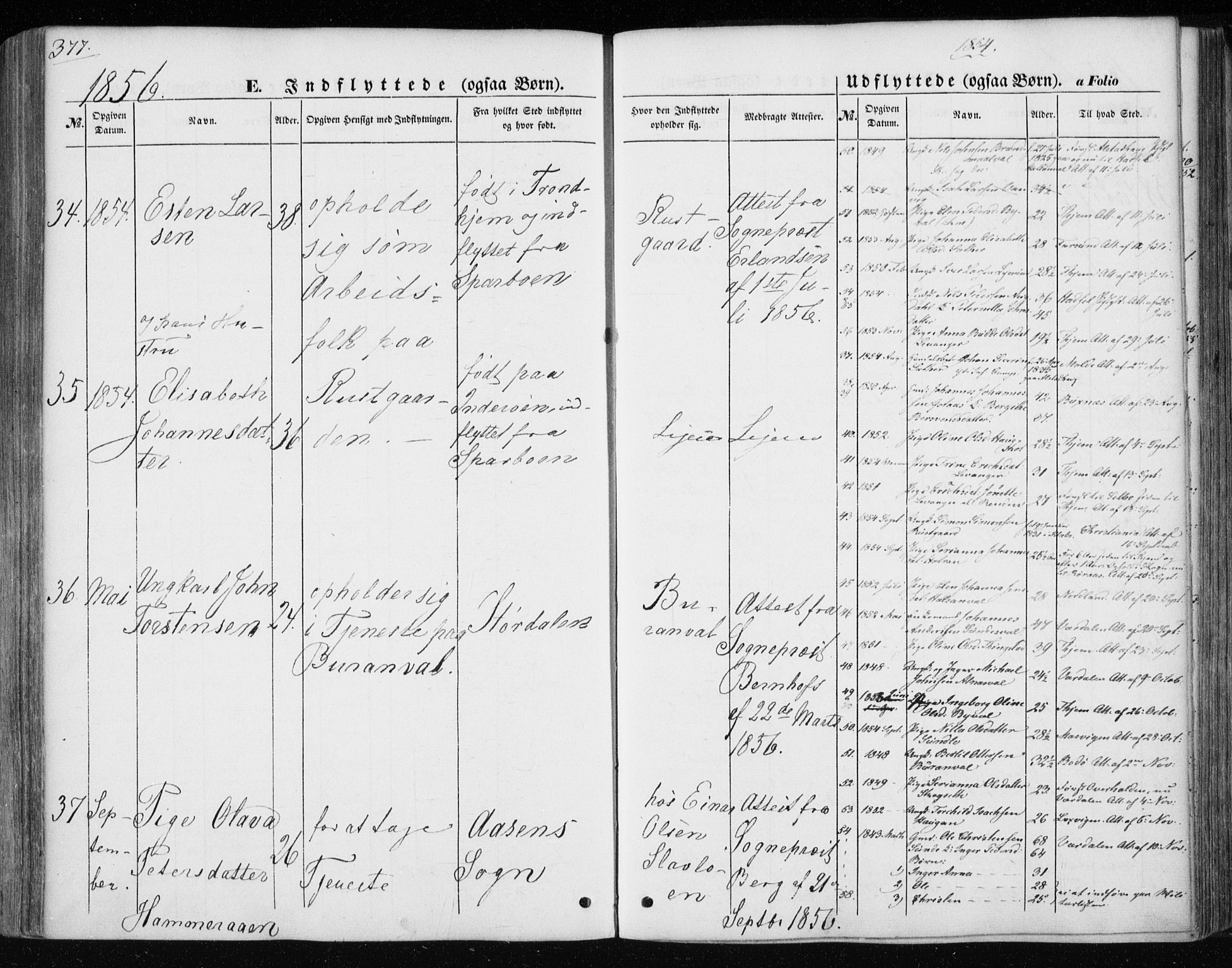 Ministerialprotokoller, klokkerbøker og fødselsregistre - Nord-Trøndelag, AV/SAT-A-1458/717/L0154: Parish register (official) no. 717A07 /1, 1850-1862, p. 377