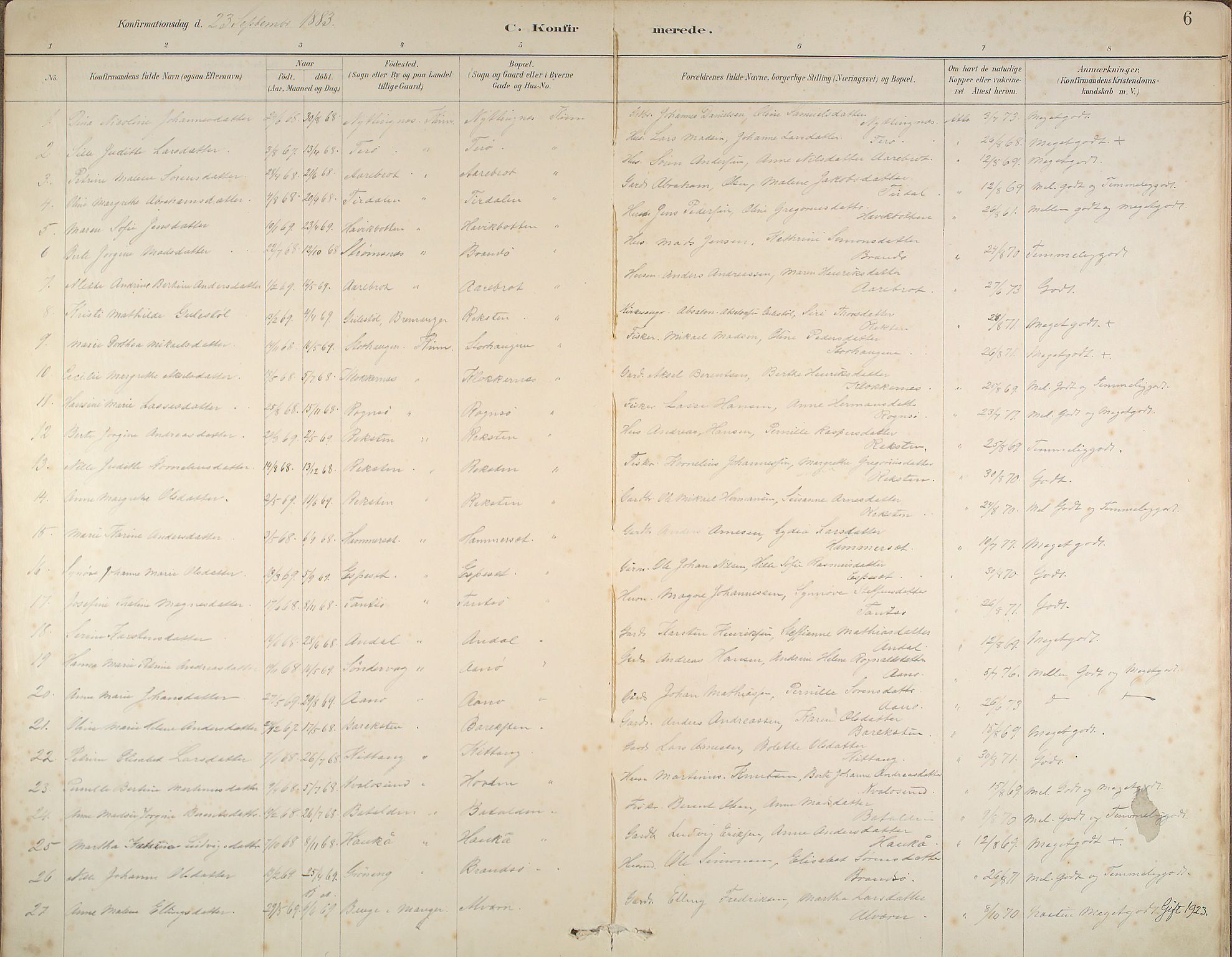 Kinn sokneprestembete, AV/SAB-A-80801/H/Haa/Haab/L0006: Parish register (official) no. B 6, 1883-1925, p. 6