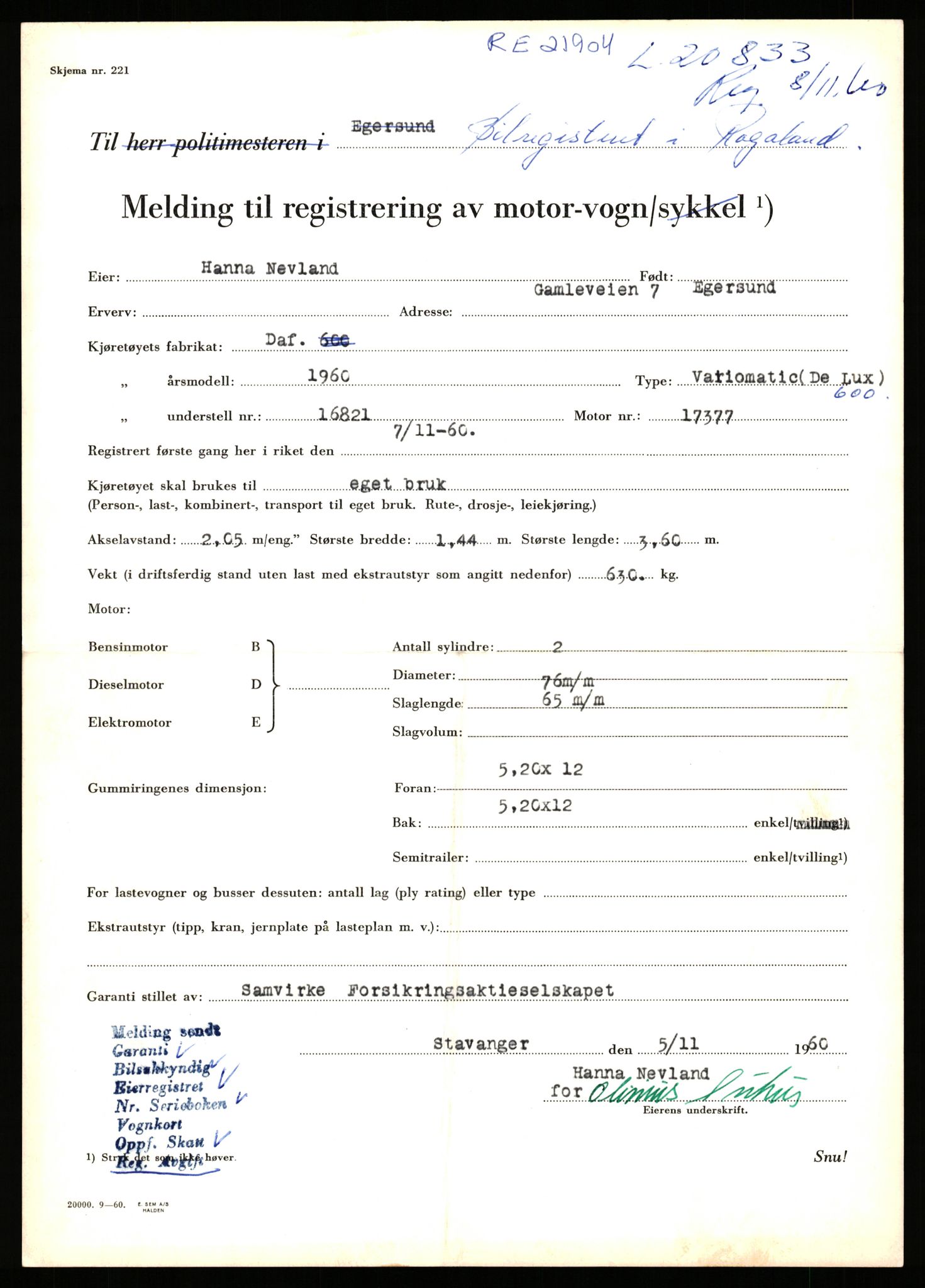 Stavanger trafikkstasjon, AV/SAST-A-101942/0/F/L0037: L-20500 - L-21499, 1930-1971, p. 1173