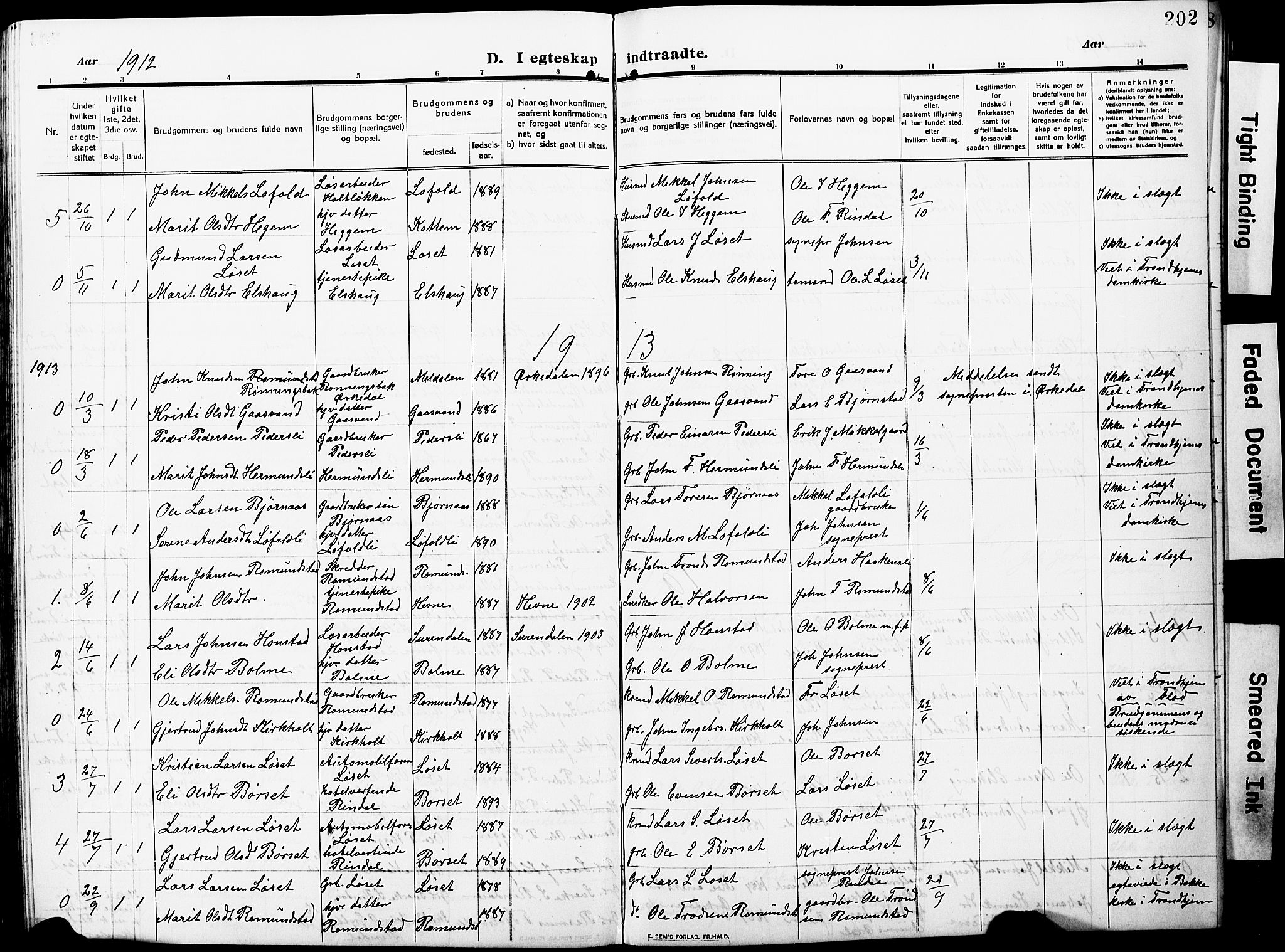 Ministerialprotokoller, klokkerbøker og fødselsregistre - Møre og Romsdal, AV/SAT-A-1454/598/L1079: Parish register (copy) no. 598C04, 1909-1927, p. 202