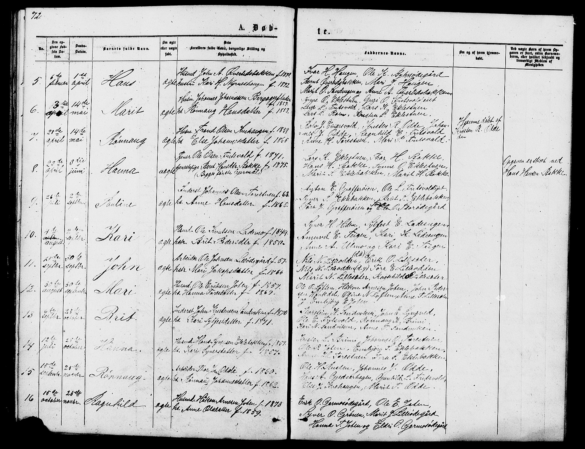 Lom prestekontor, AV/SAH-PREST-070/L/L0005: Parish register (copy) no. 5, 1876-1901, p. 72-73