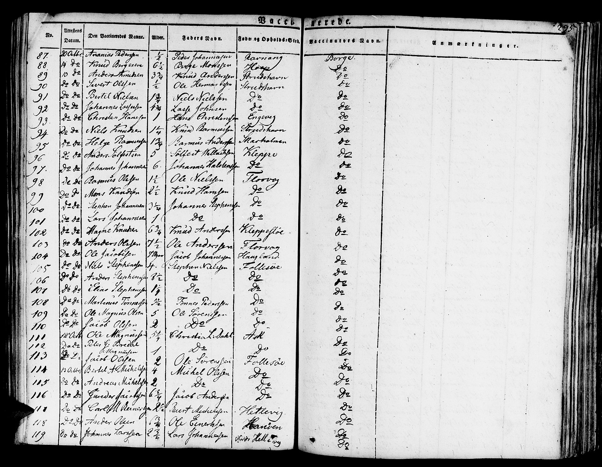 Askøy Sokneprestembete, SAB/A-74101/H/Ha/Haa/Haaa/L0004: Parish register (official) no. A 4, 1825-1845, p. 295