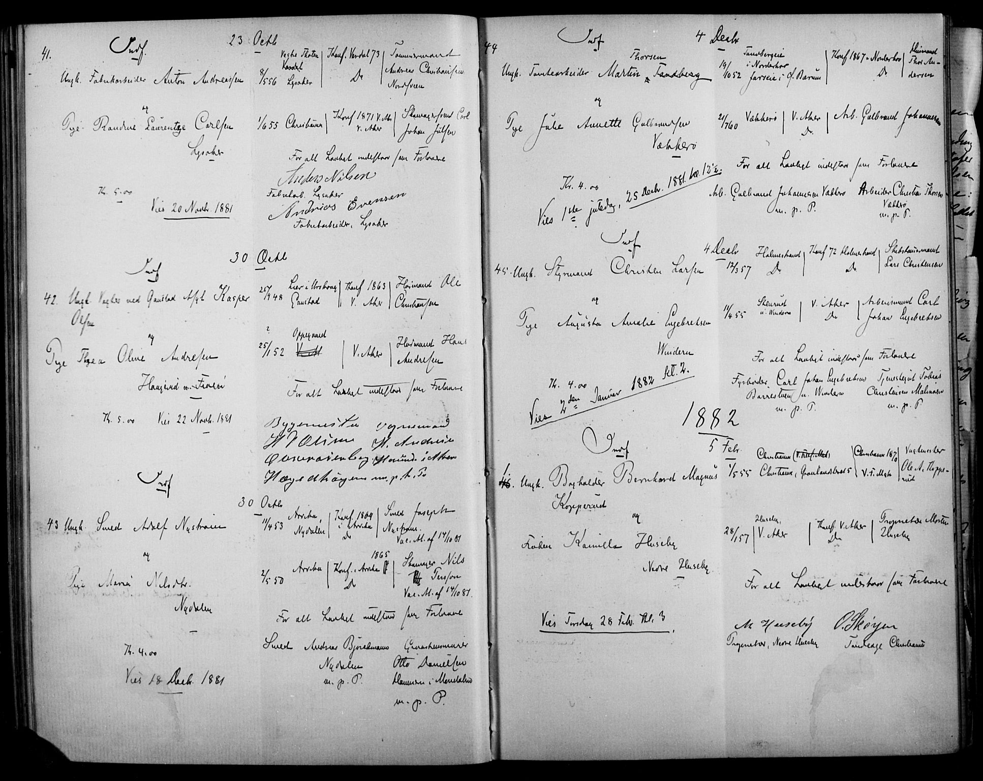 Vestre Aker prestekontor Kirkebøker, AV/SAO-A-10025/H/Ha/L0002: Banns register no. 2, 1878-1898