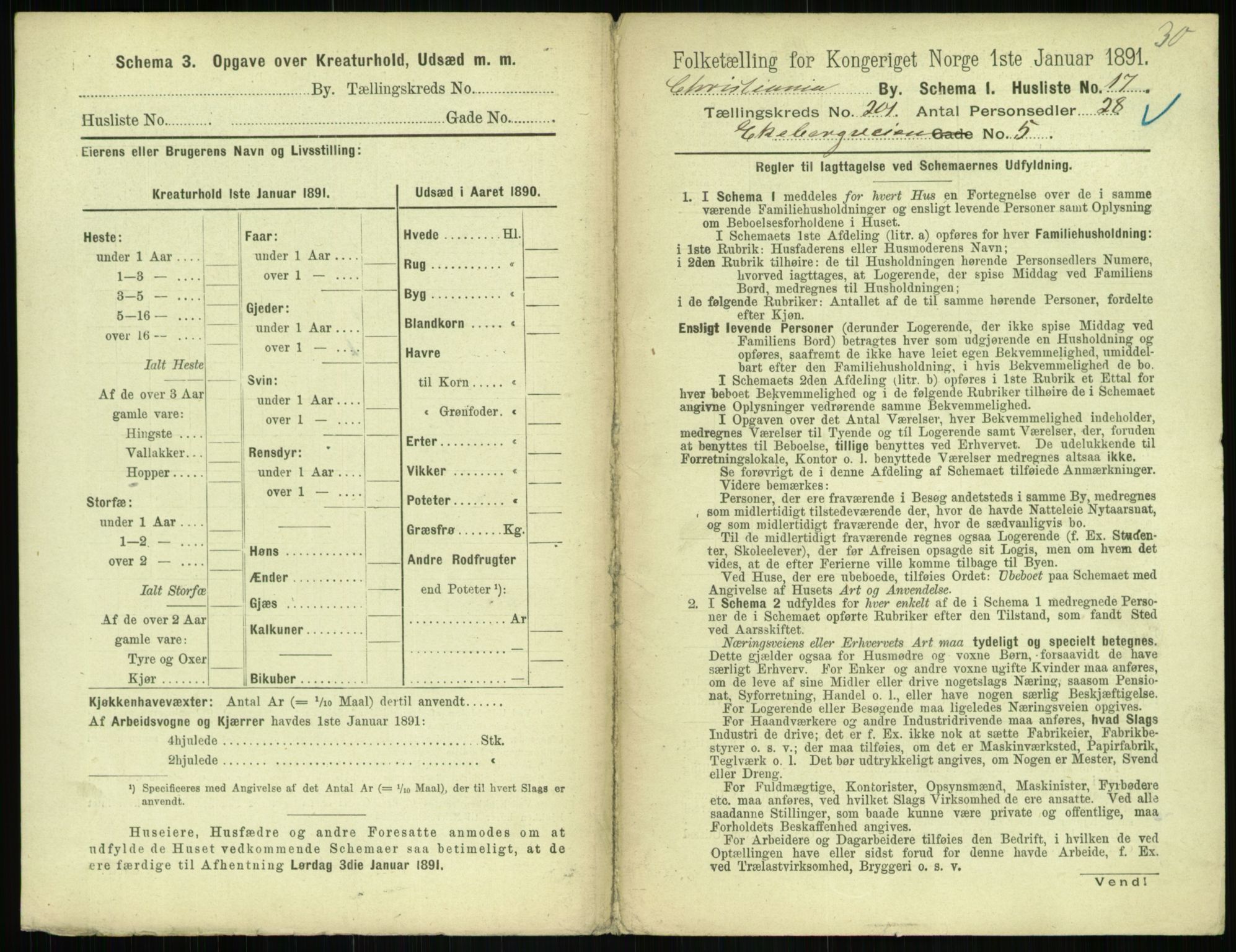 RA, 1891 census for 0301 Kristiania, 1891, p. 120916