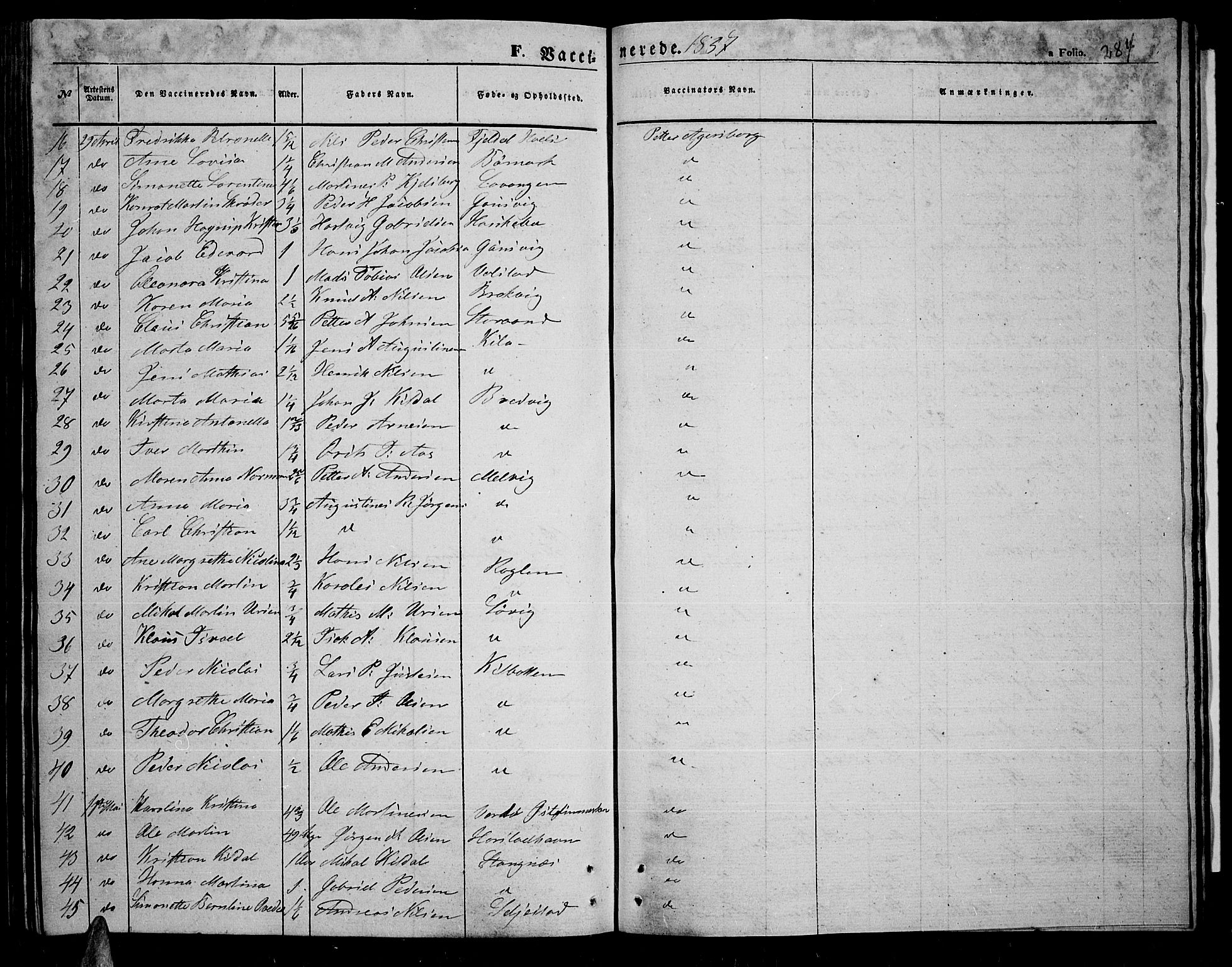 Trondenes sokneprestkontor, SATØ/S-1319/H/Hb/L0007klokker: Parish register (copy) no. 7, 1855-1862, p. 284