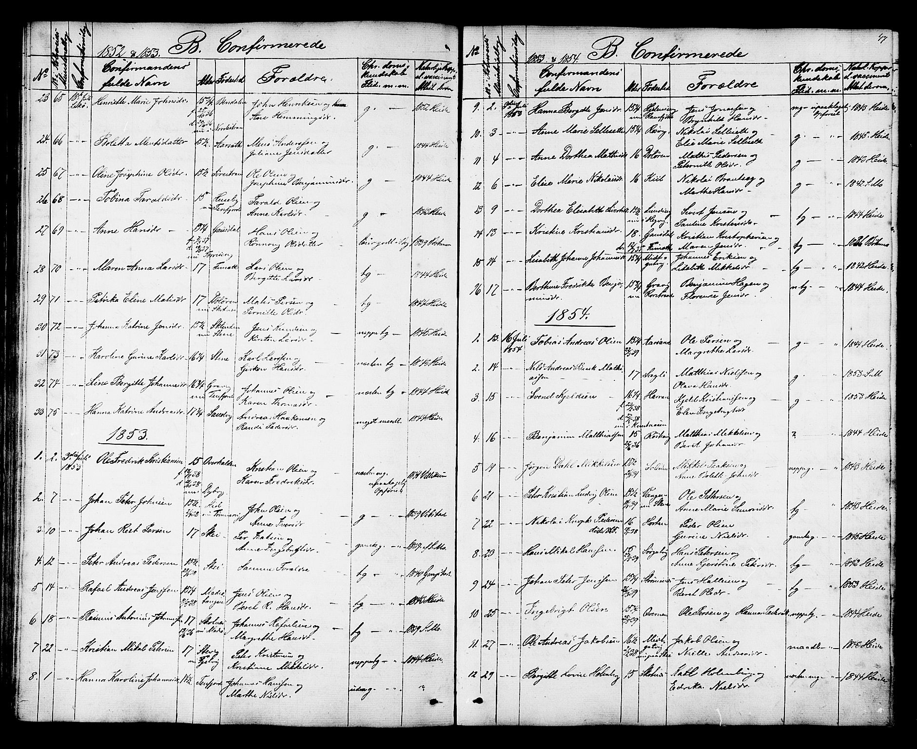 Ministerialprotokoller, klokkerbøker og fødselsregistre - Nord-Trøndelag, SAT/A-1458/788/L0695: Parish register (official) no. 788A02, 1843-1862, p. 47