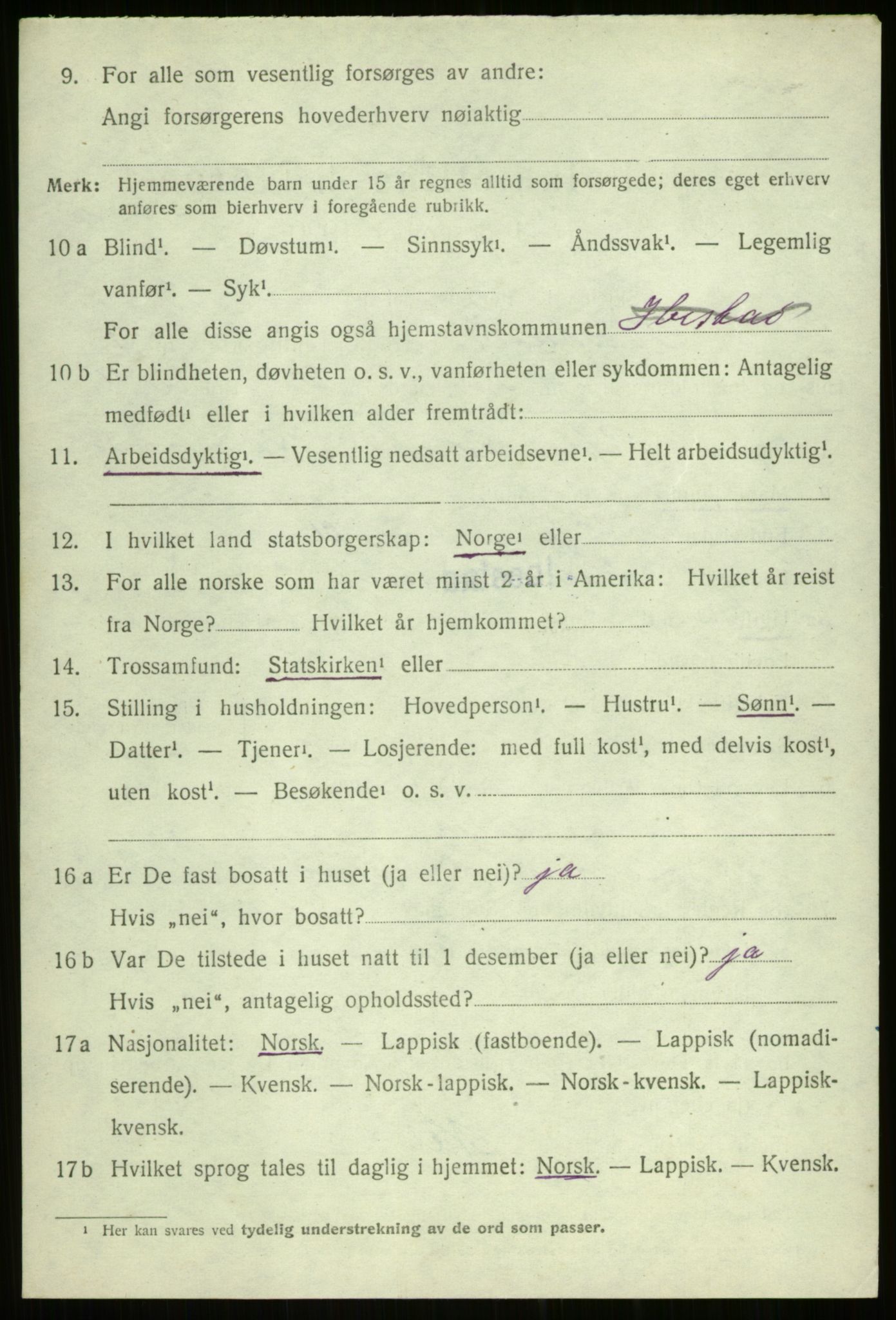SATØ, 1920 census for Ibestad, 1920, p. 5488