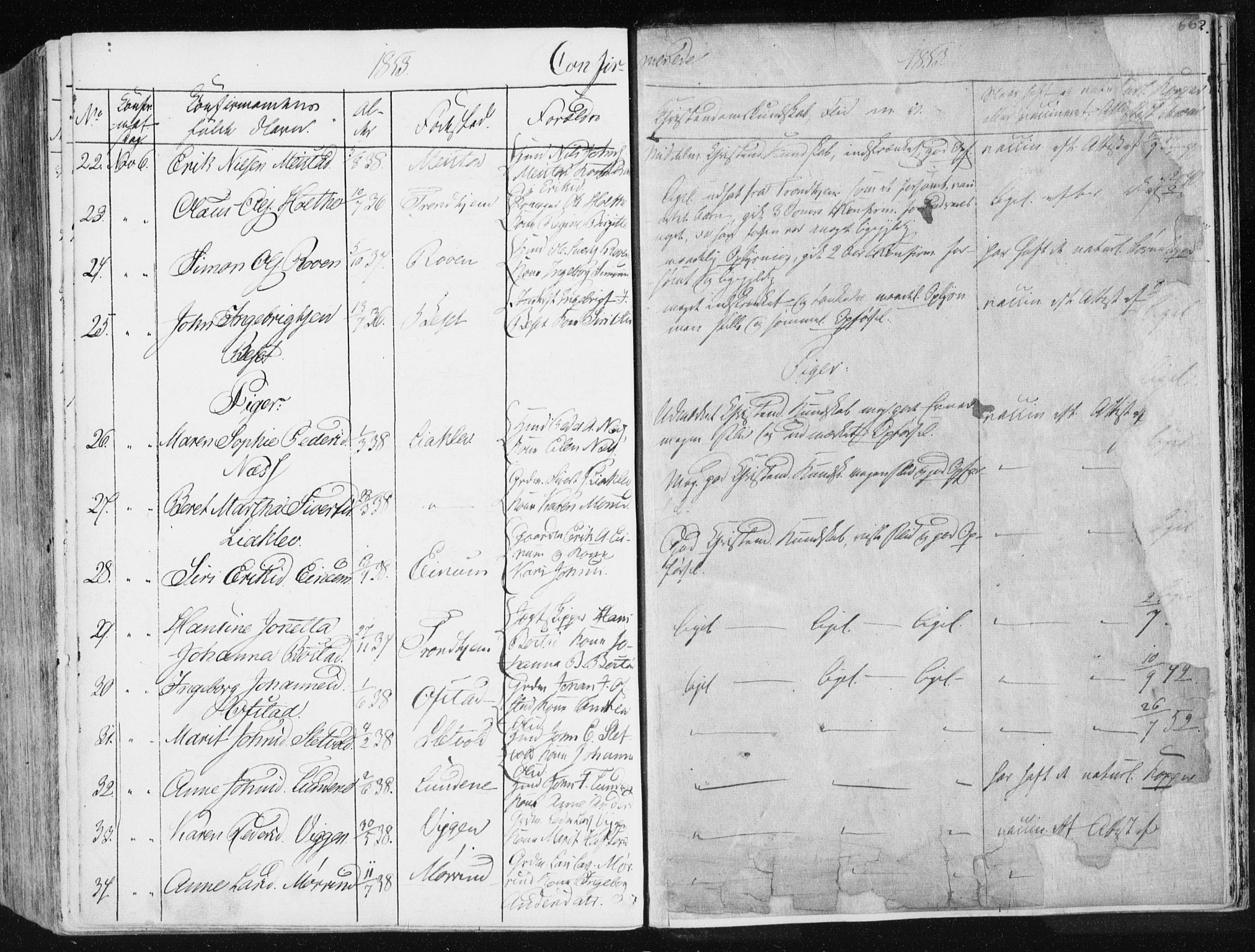 Ministerialprotokoller, klokkerbøker og fødselsregistre - Sør-Trøndelag, AV/SAT-A-1456/665/L0771: Parish register (official) no. 665A06, 1830-1856, p. 662