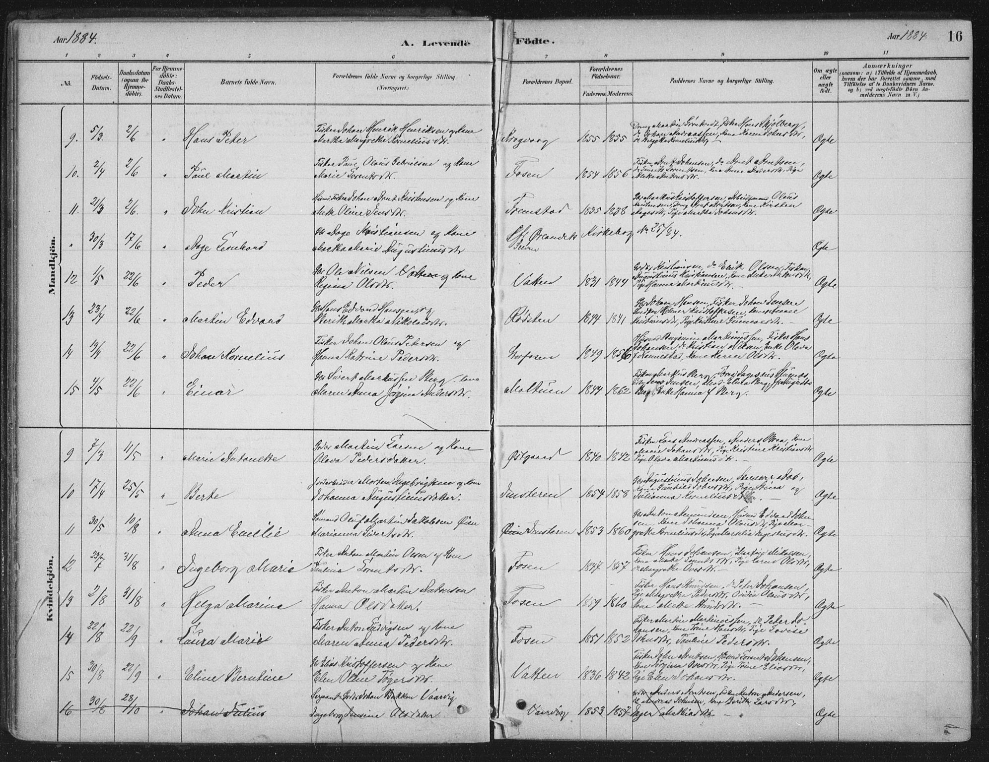 Ministerialprotokoller, klokkerbøker og fødselsregistre - Sør-Trøndelag, SAT/A-1456/662/L0755: Parish register (official) no. 662A01, 1879-1905, p. 16