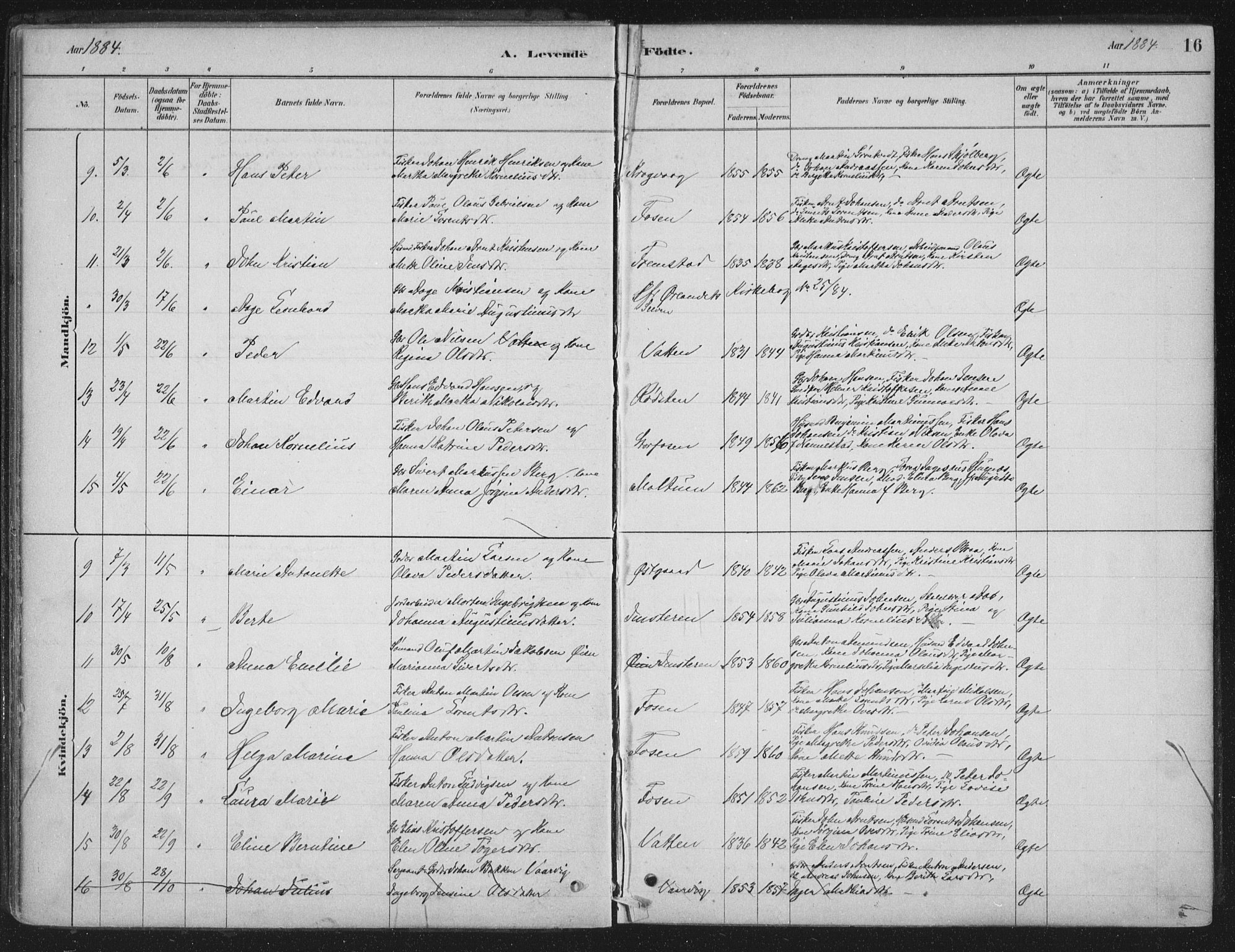 Ministerialprotokoller, klokkerbøker og fødselsregistre - Sør-Trøndelag, AV/SAT-A-1456/662/L0755: Parish register (official) no. 662A01, 1879-1905, p. 16