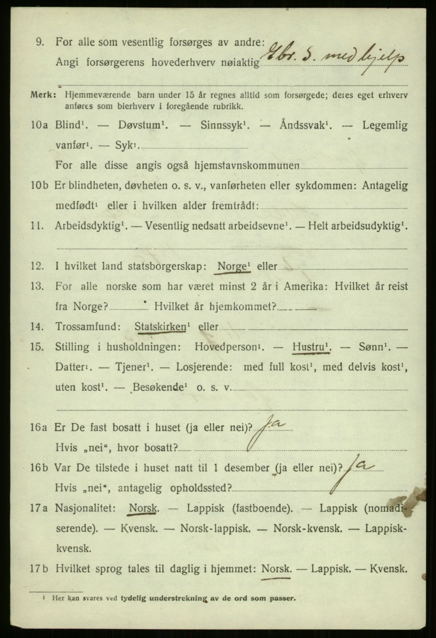 SATØ, 1920 census for Kvæfjord, 1920, p. 3978