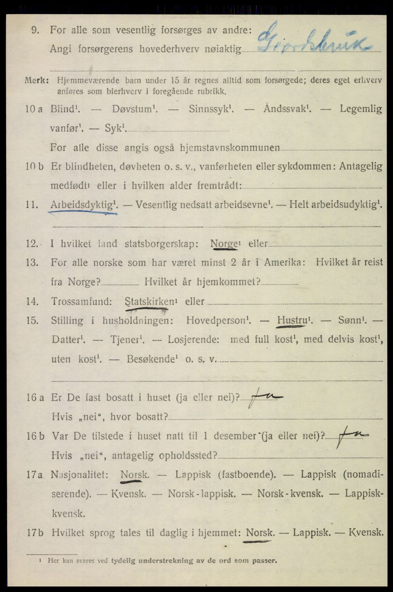 SAT, 1920 census for Otterøy, 1920, p. 2600