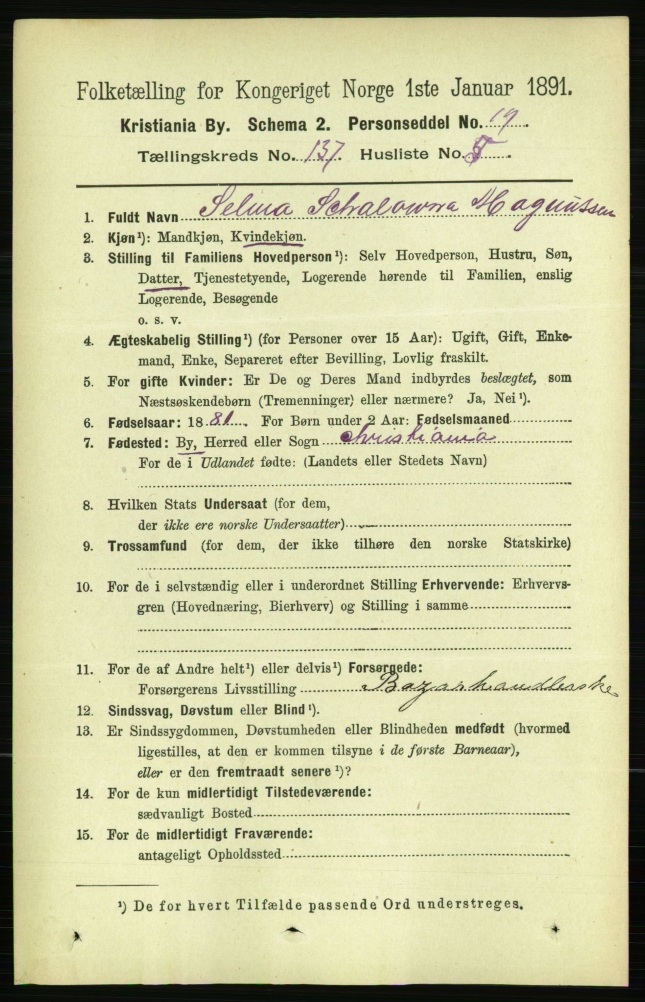 RA, 1891 census for 0301 Kristiania, 1891, p. 76417