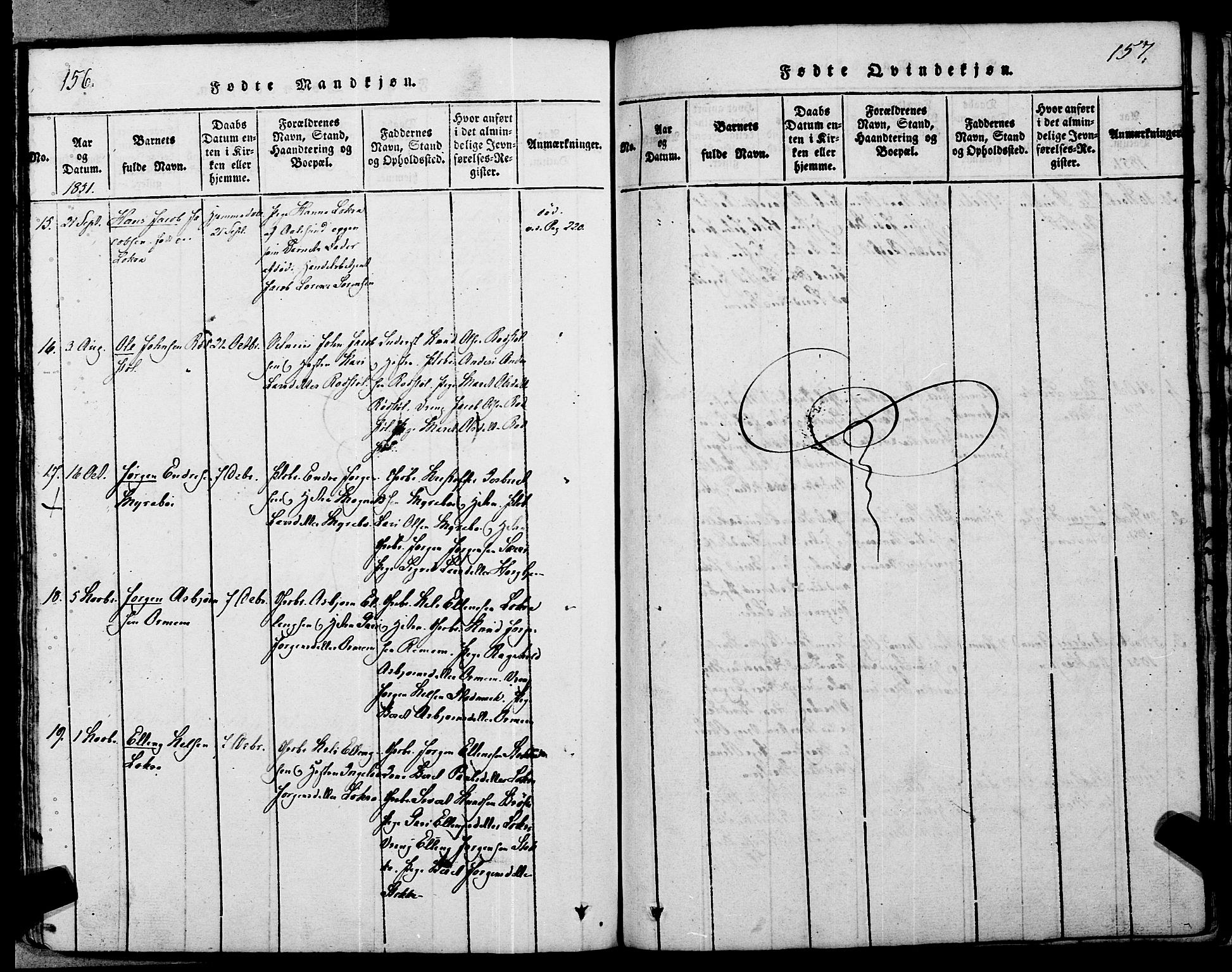 Ministerialprotokoller, klokkerbøker og fødselsregistre - Møre og Romsdal, AV/SAT-A-1454/546/L0593: Parish register (official) no. 546A01, 1818-1853, p. 156-157