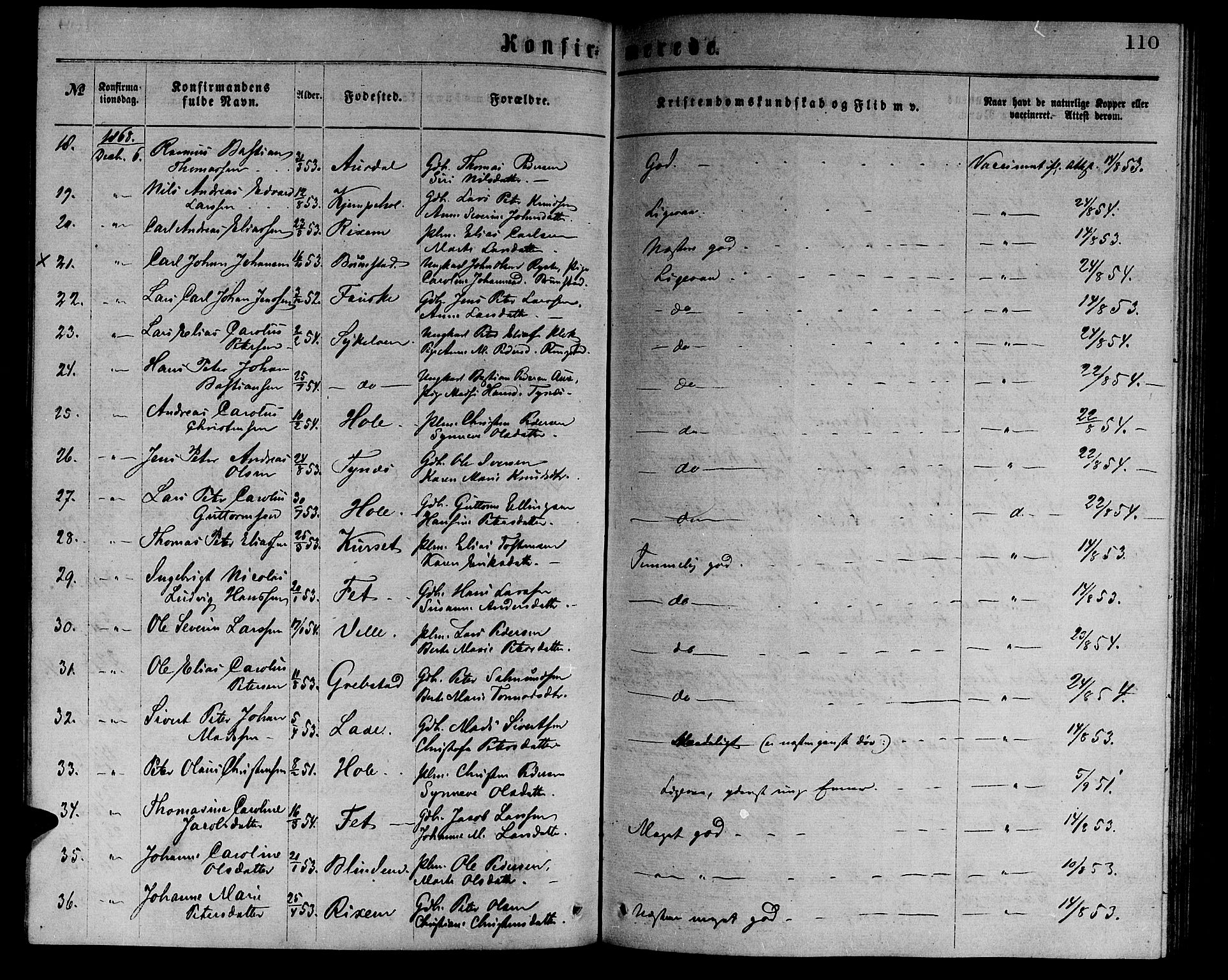 Ministerialprotokoller, klokkerbøker og fødselsregistre - Møre og Romsdal, AV/SAT-A-1454/523/L0338: Parish register (copy) no. 523C01, 1865-1877, p. 110