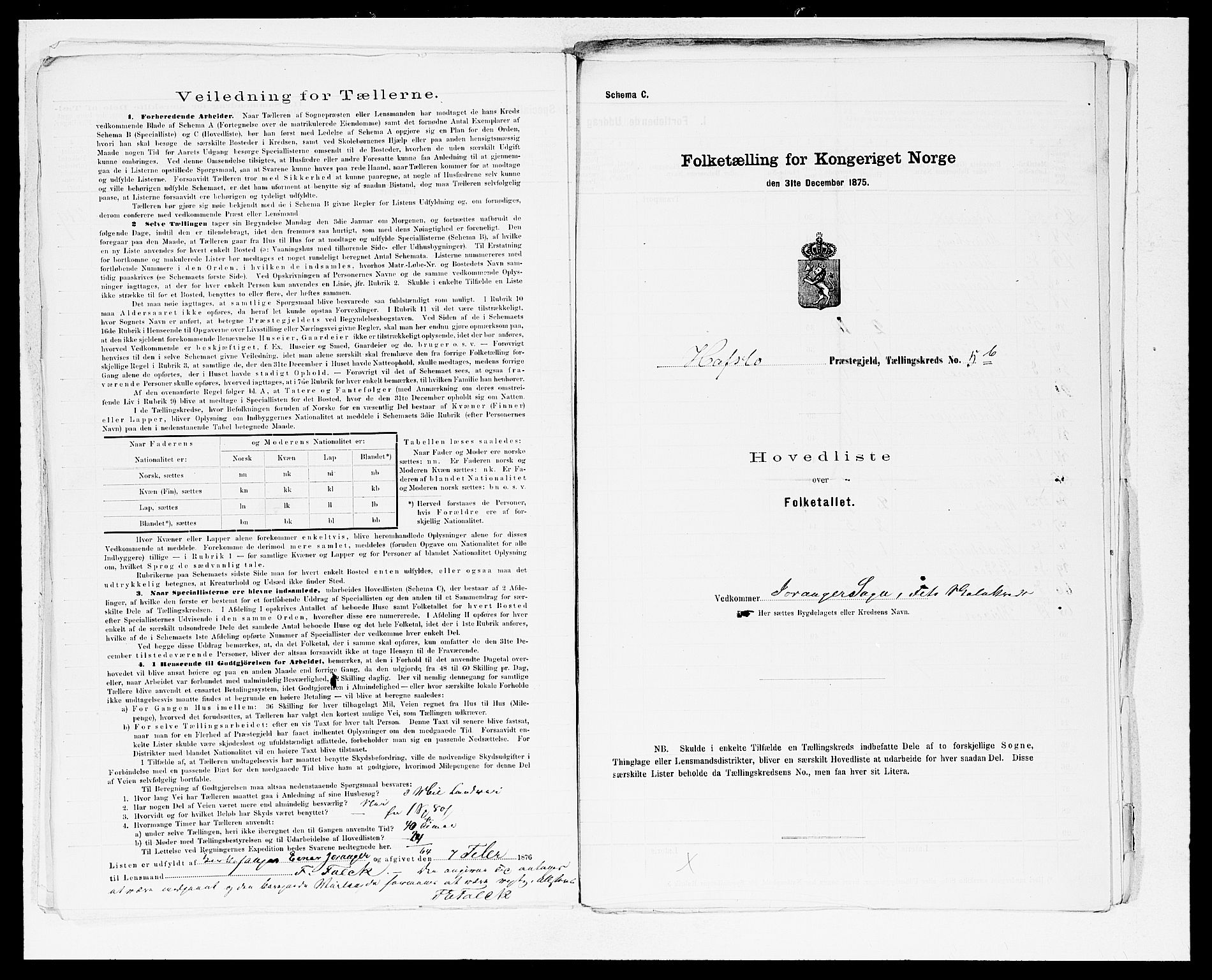 SAB, 1875 census for 1425P Hafslo, 1875, p. 12