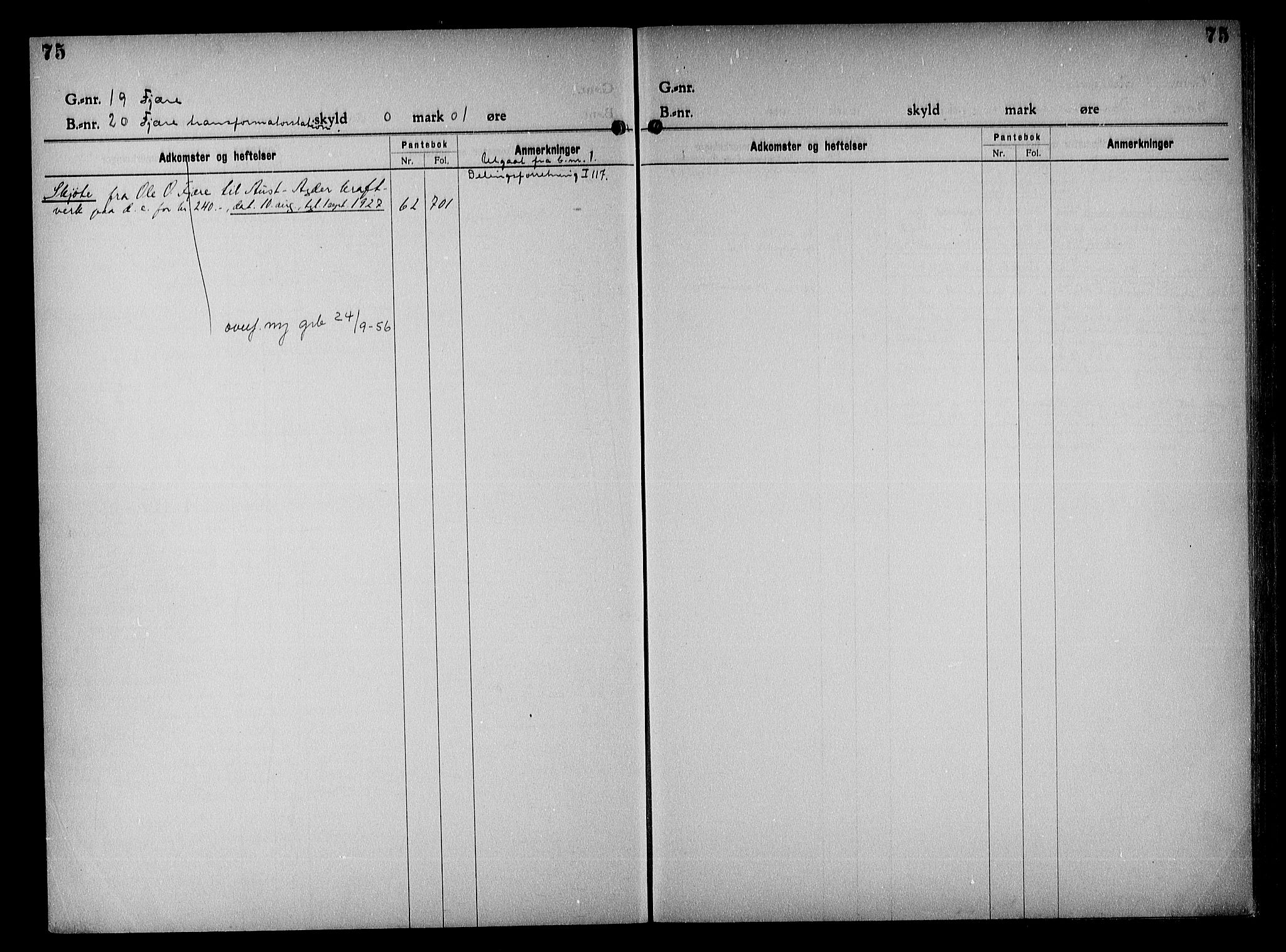 Vestre Nedenes/Sand sorenskriveri, SAK/1221-0010/G/Ga/L0023: Mortgage register no. 16, 1923-1957, p. 75