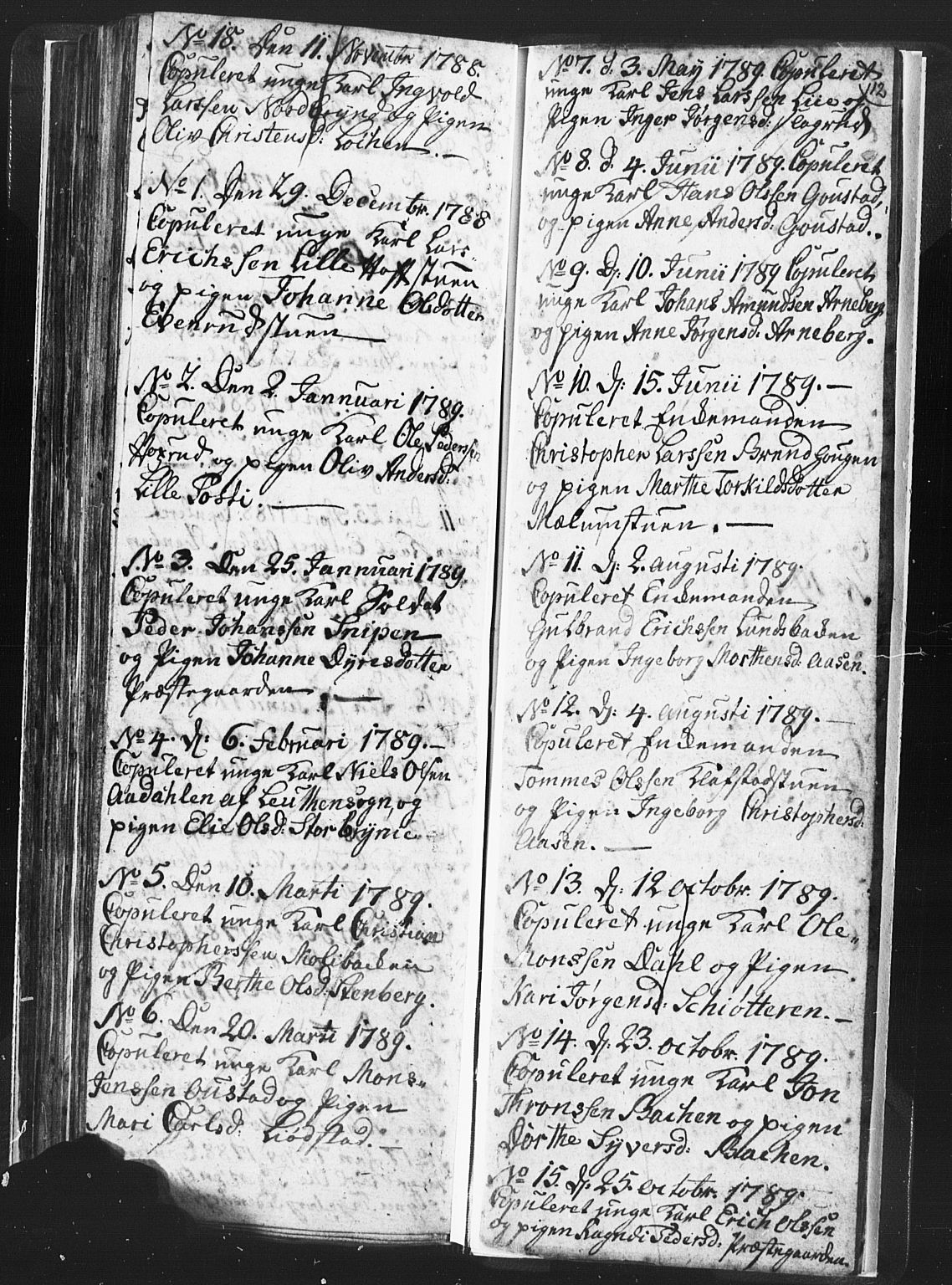Romedal prestekontor, SAH/PREST-004/L/L0001: Parish register (copy) no. 1, 1785-1794, p. 112