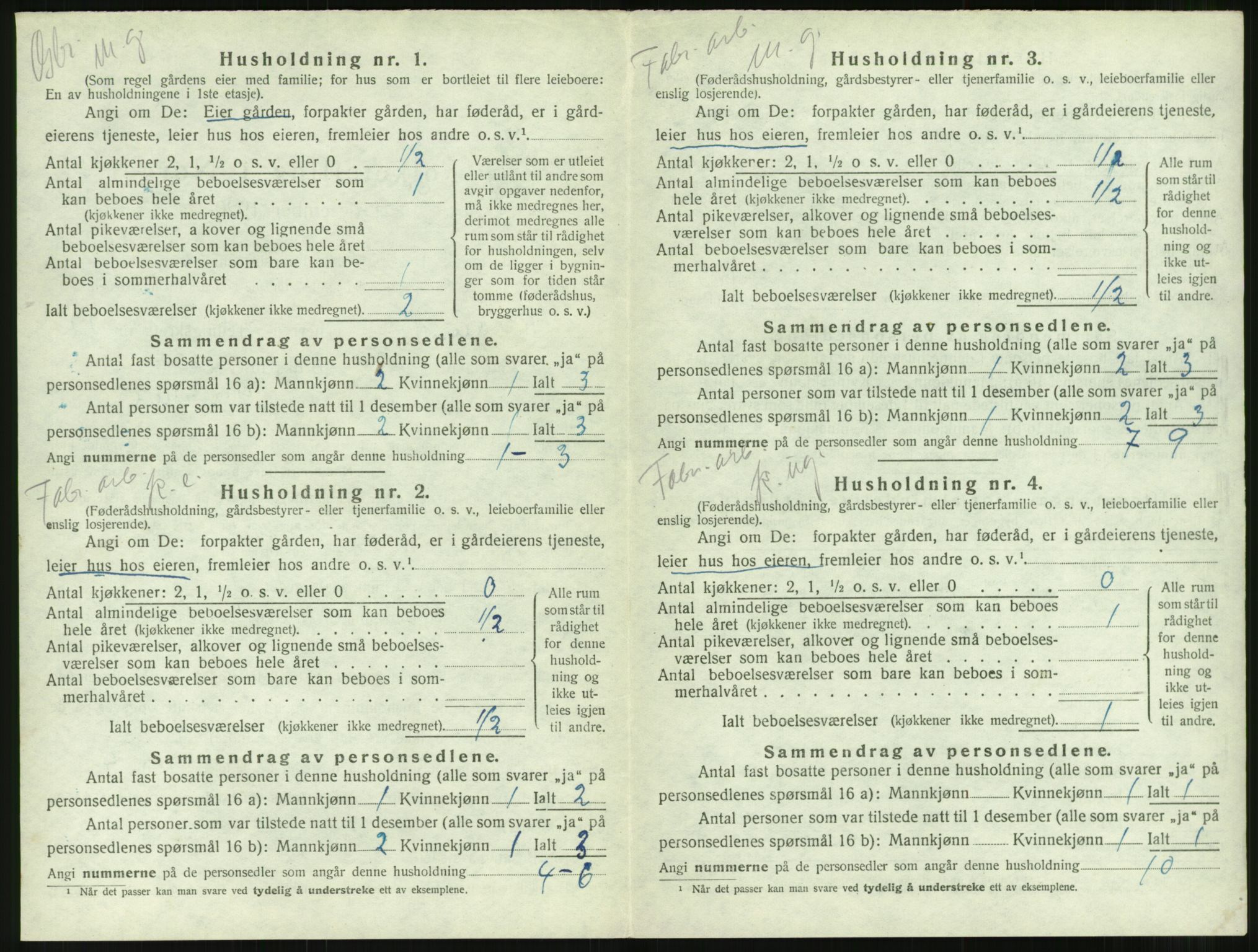 SAT, 1920 census for Borgund, 1920, p. 1811