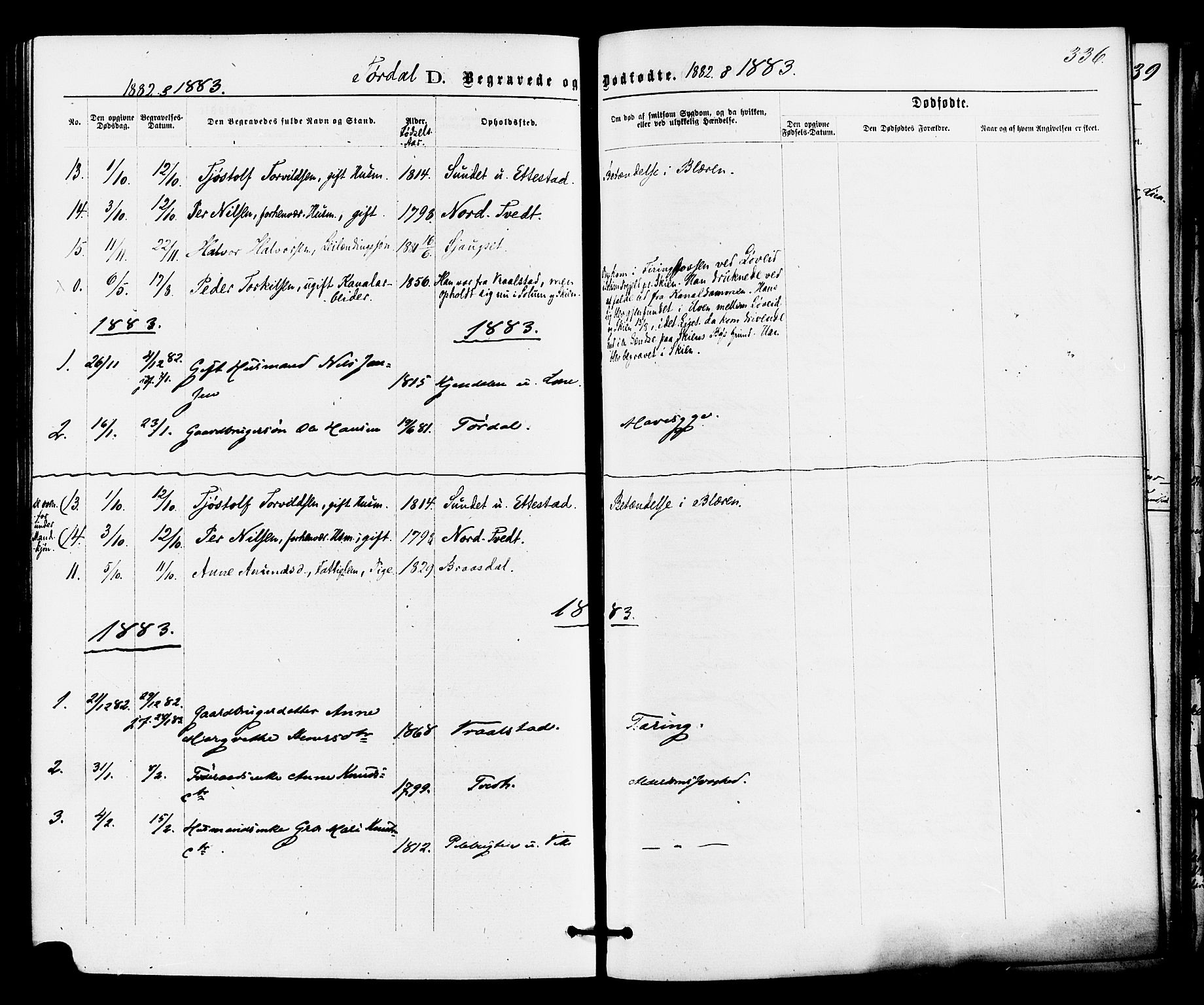 Drangedal kirkebøker, SAKO/A-258/F/Fa/L0009: Parish register (official) no. 9 /2, 1872-1884, p. 336