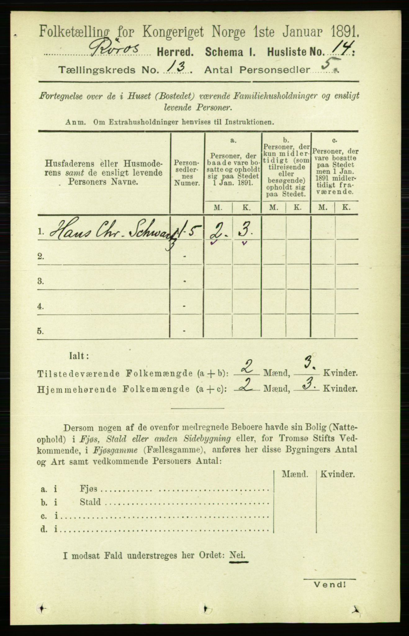 RA, 1891 census for 1640 Røros, 1891, p. 2522