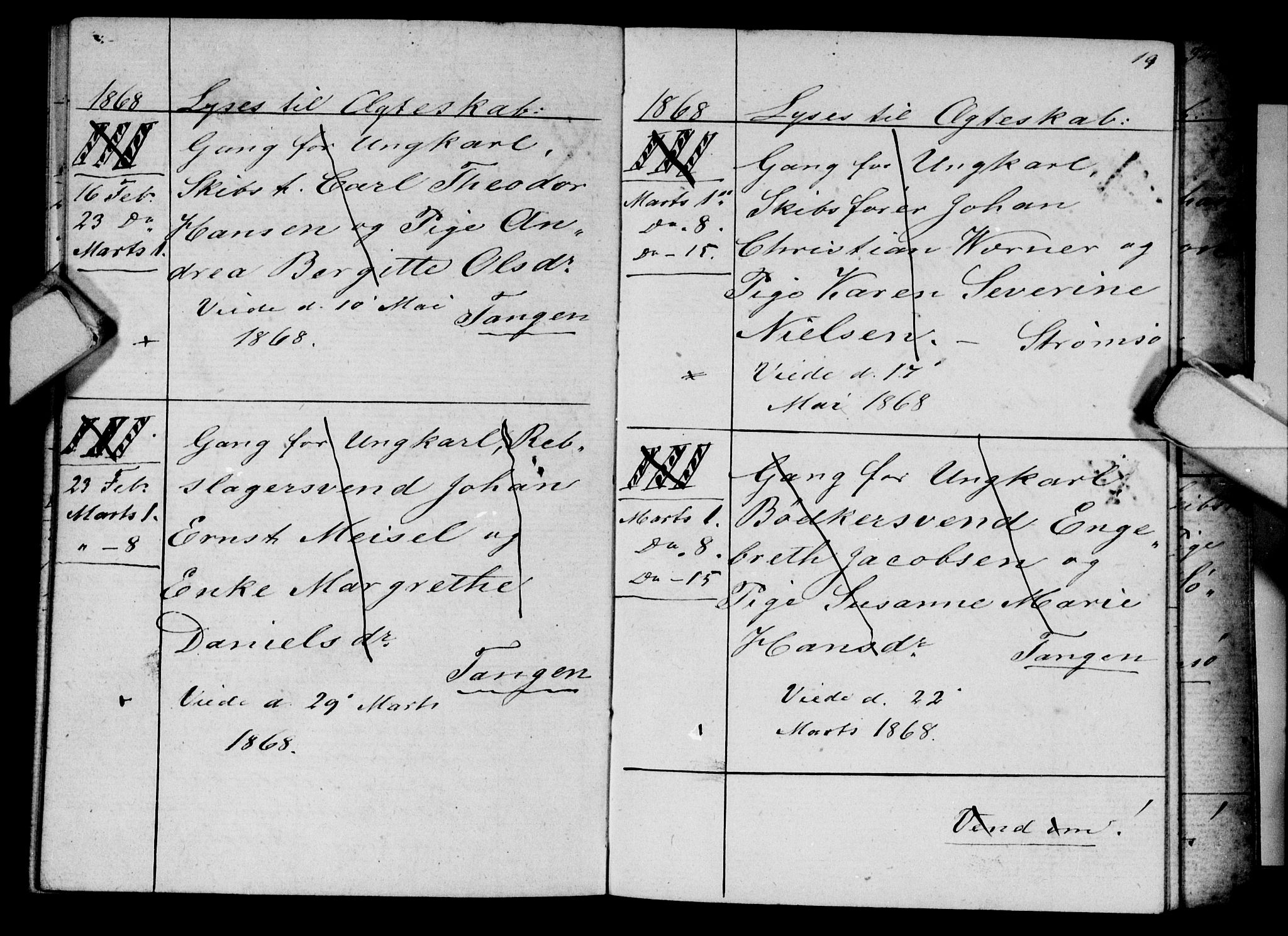 Strømsø kirkebøker, AV/SAKO-A-246/H/Ha/L0003: Banns register no. 3, 1866-1874, p. 18