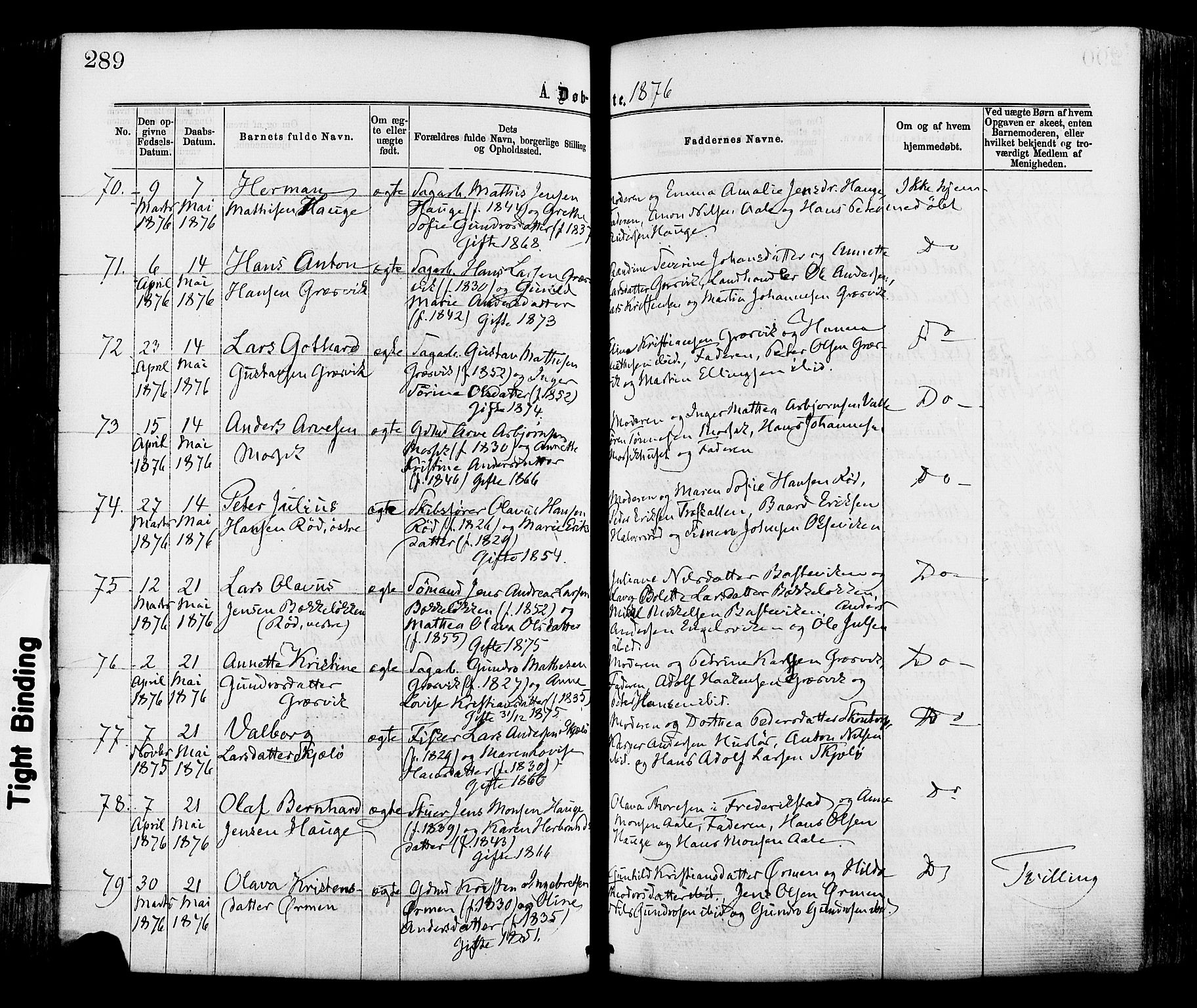 Onsøy prestekontor Kirkebøker, AV/SAO-A-10914/F/Fa/L0004: Parish register (official) no. I 4, 1861-1877, p. 289