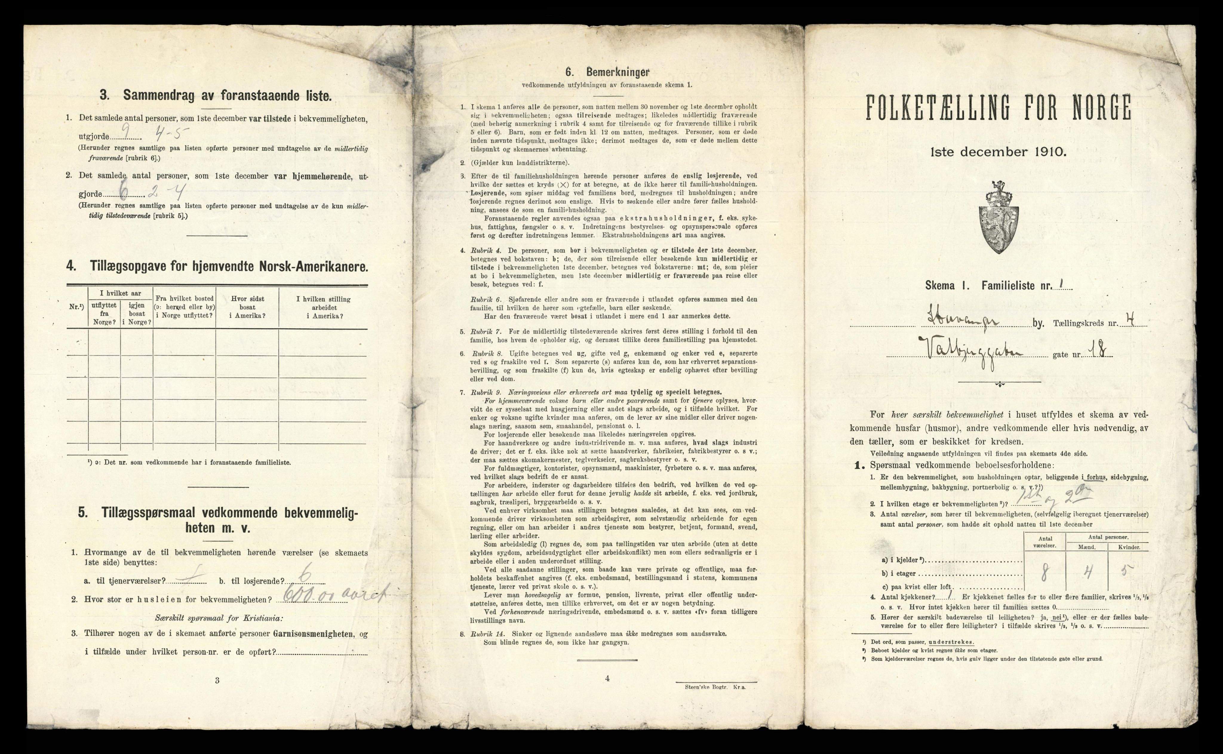 RA, 1910 census for Stavanger, 1910, p. 2016