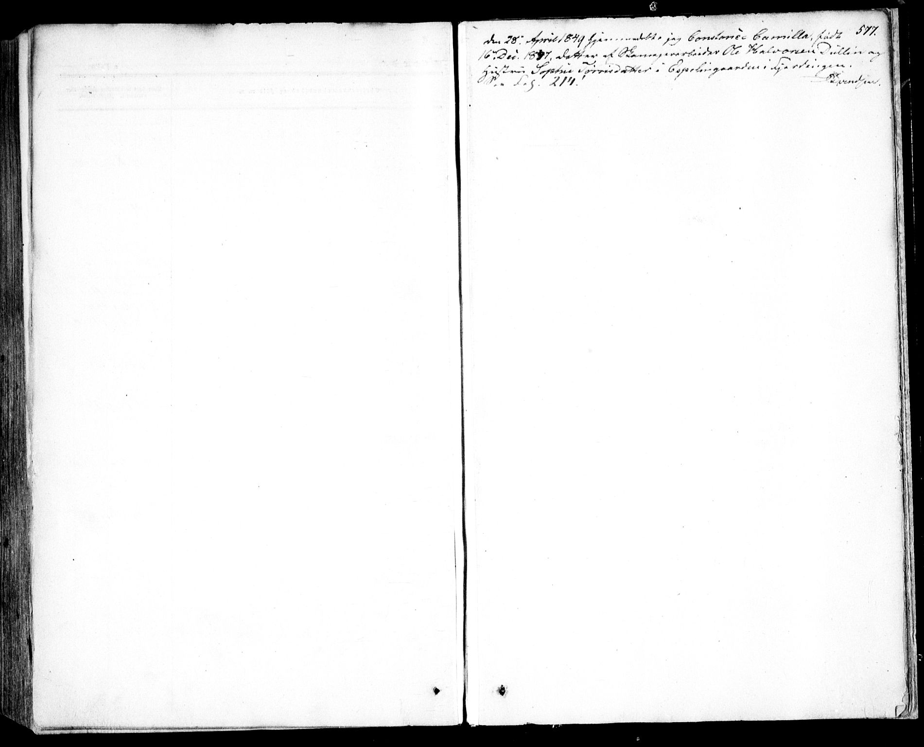 Oslo domkirke Kirkebøker, AV/SAO-A-10752/F/Fa/L0013: Parish register (official) no. 13, 1844-1864, p. 577