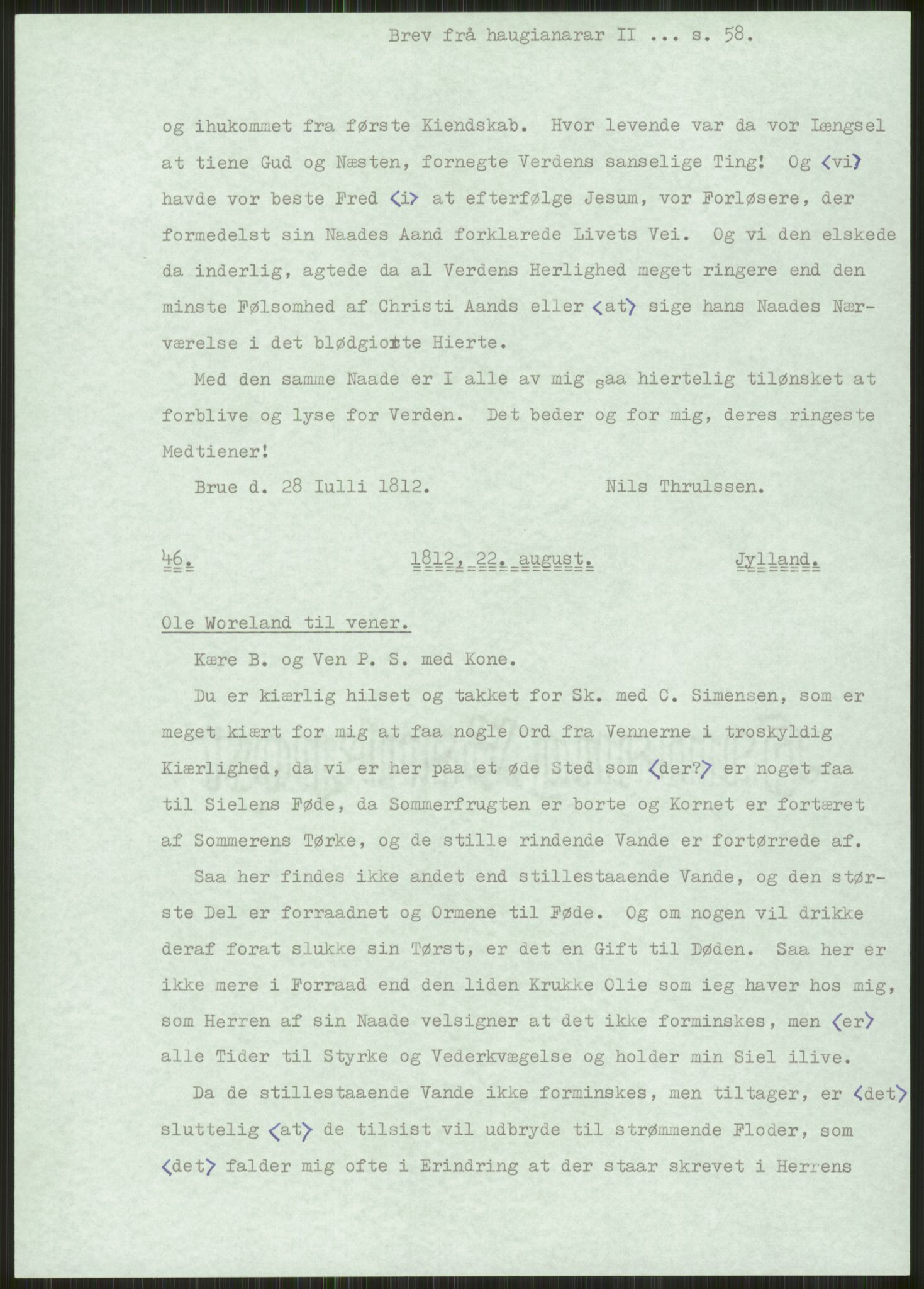 Samlinger til kildeutgivelse, Haugianerbrev, AV/RA-EA-6834/F/L0002: Haugianerbrev II: 1805-1821, 1805-1821, p. 58