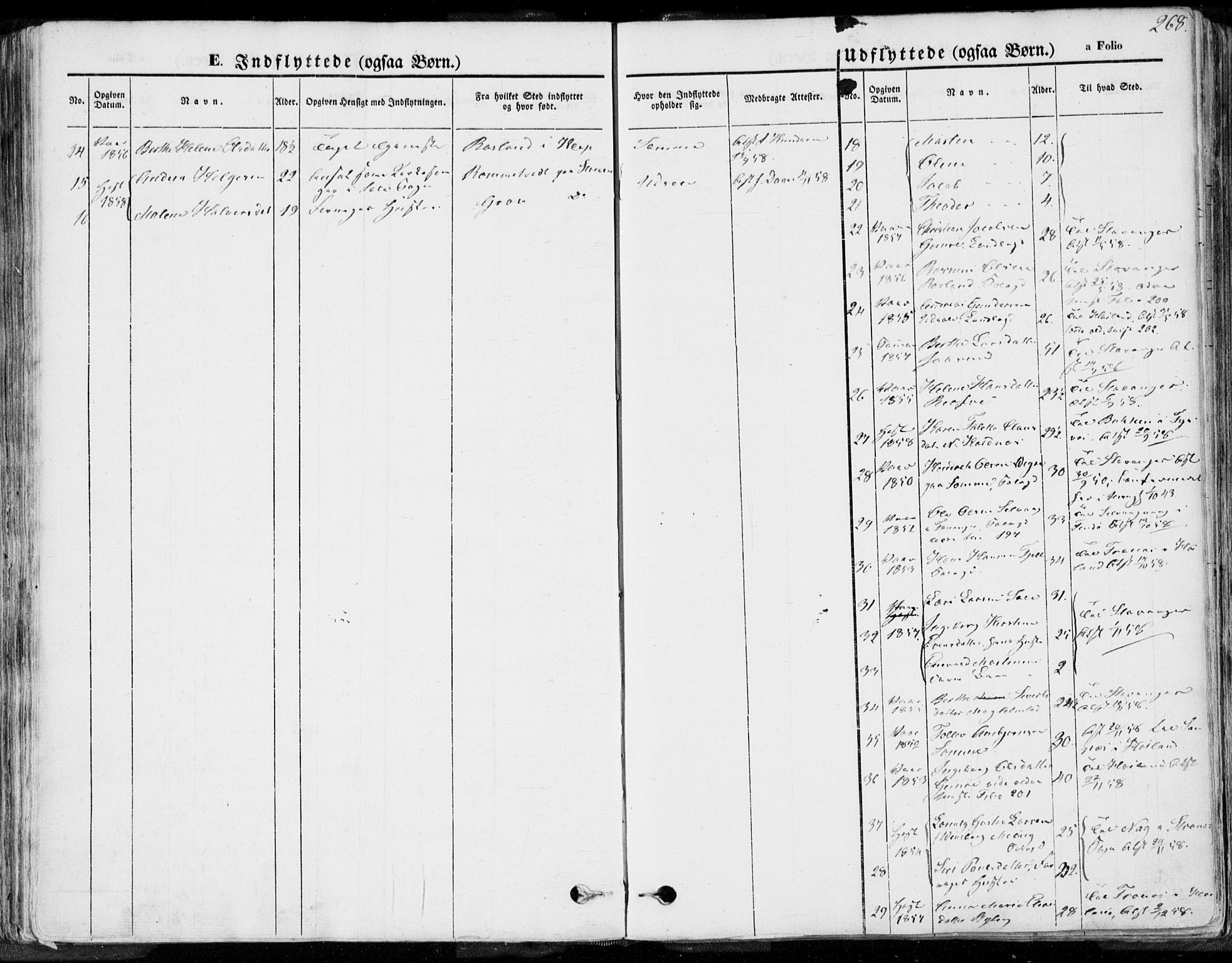 Håland sokneprestkontor, AV/SAST-A-101802/001/30BA/L0008: Parish register (official) no. A 7.2, 1854-1870, p. 268