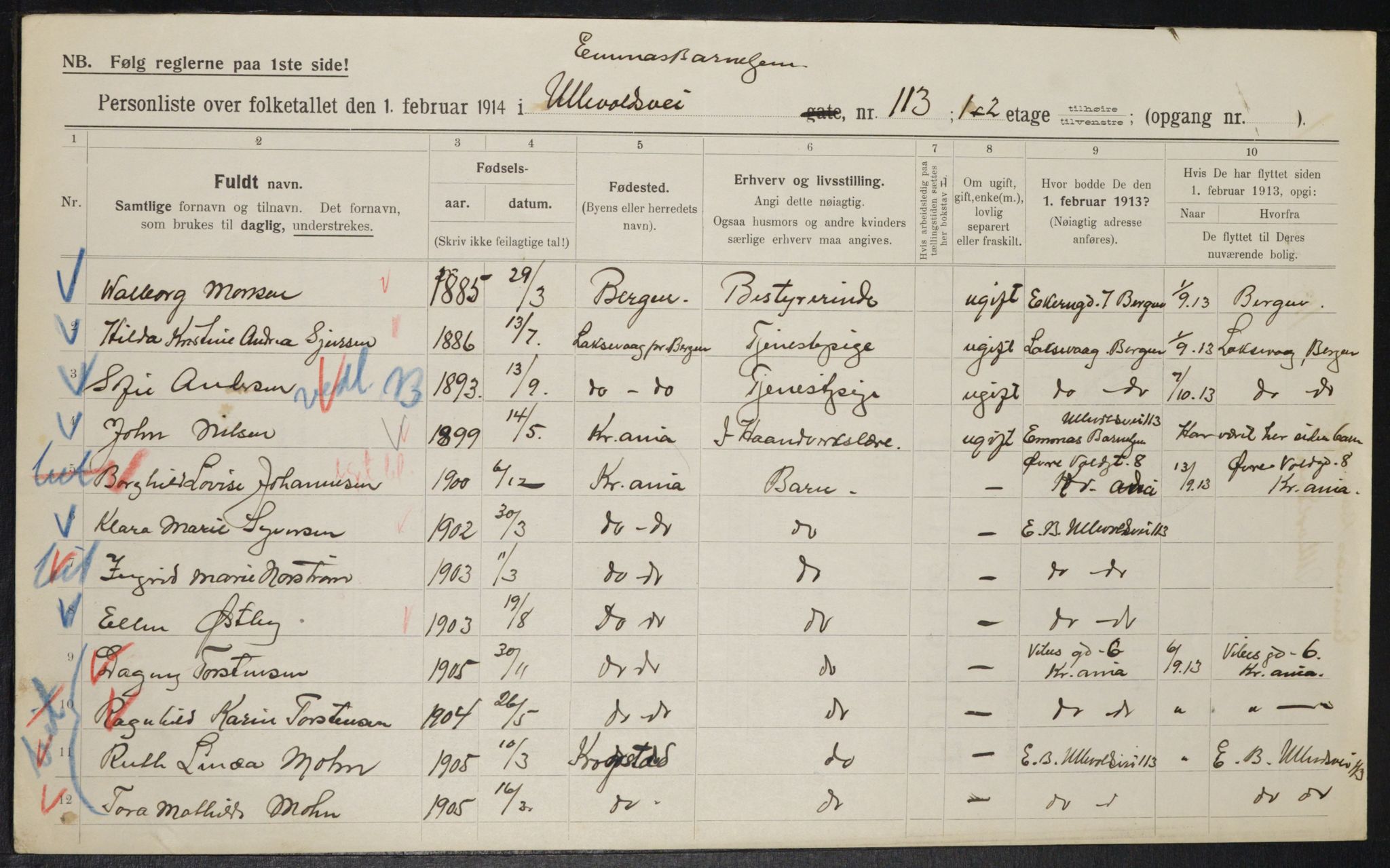 OBA, Municipal Census 1914 for Kristiania, 1914, p. 120773