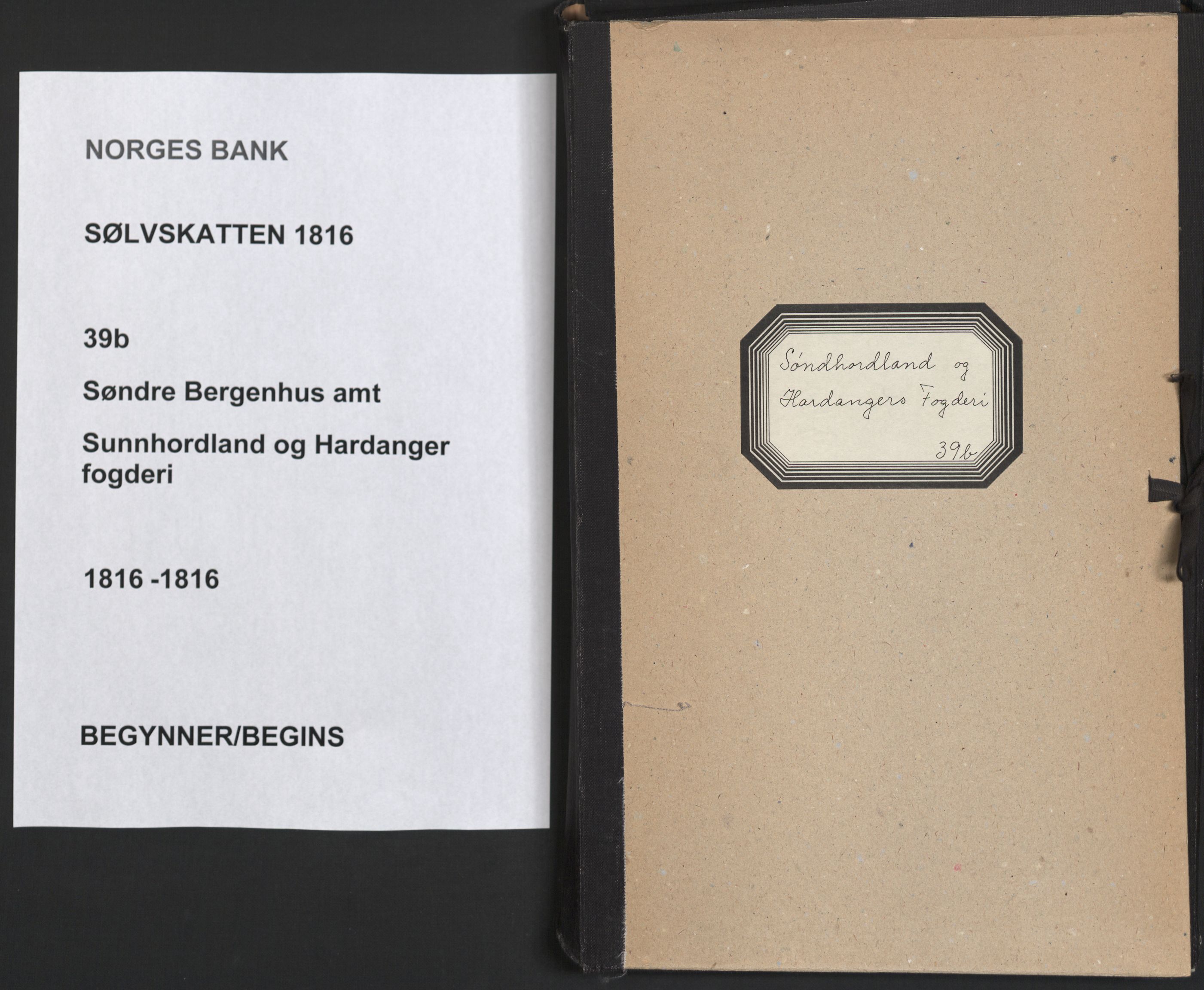 Sølvskatten 1816, NOBA/SOLVSKATTEN/A/L0038: Bind 39b: Sunnhordland og Hardanger fogderi, 1816, p. 1