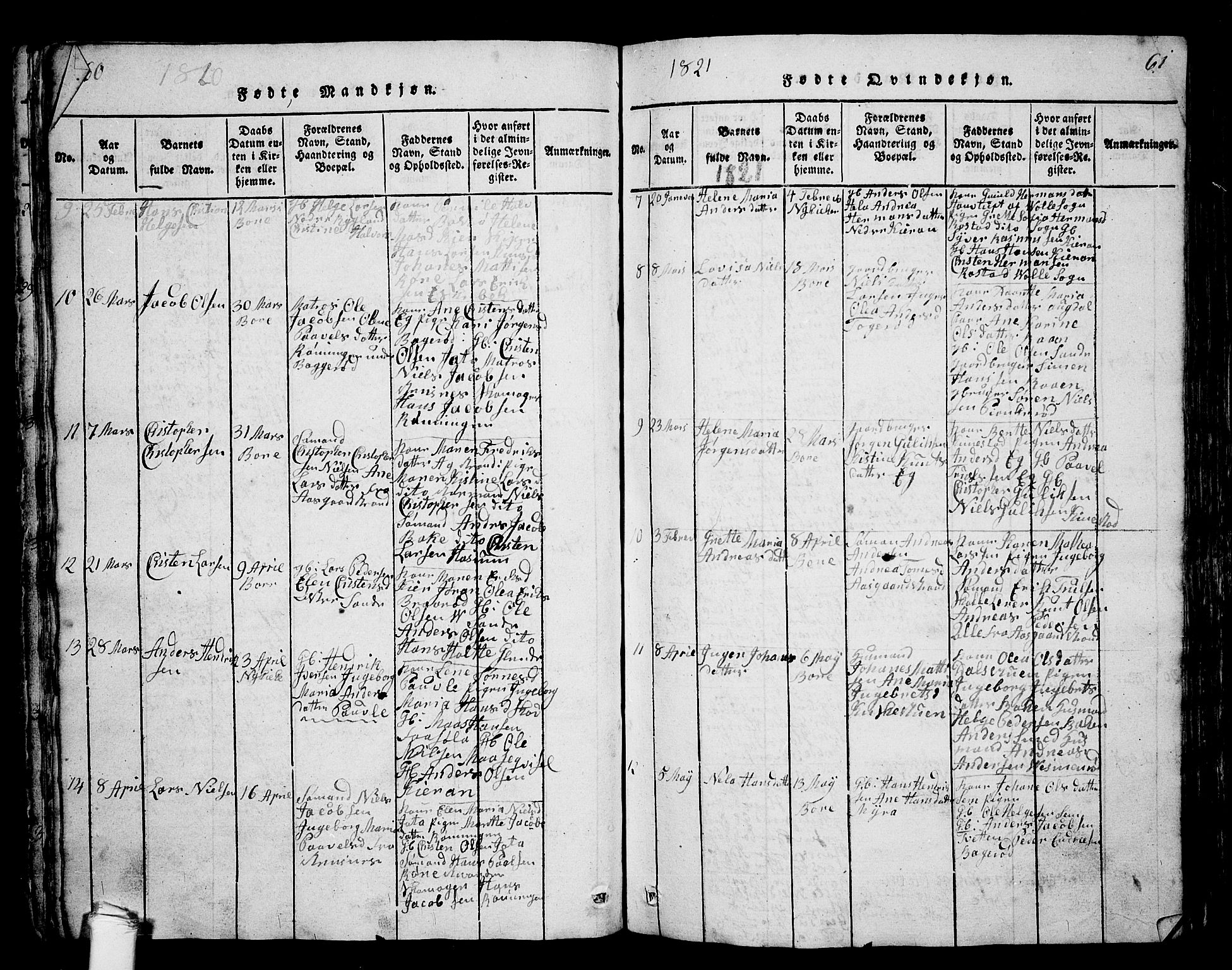 Borre kirkebøker, AV/SAKO-A-338/G/Ga/L0001: Parish register (copy) no. I 1, 1815-1851, p. 60-61