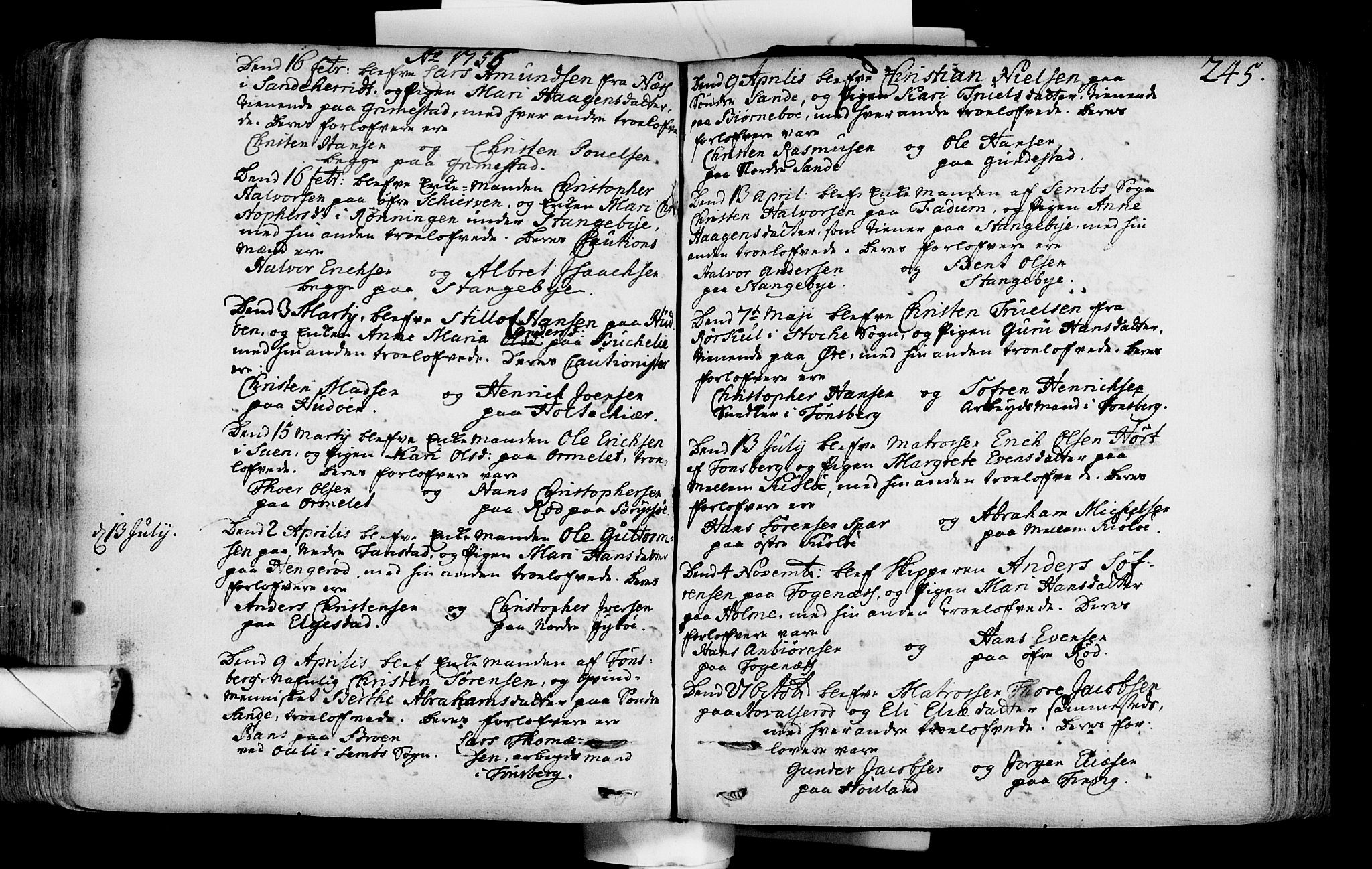 Nøtterøy kirkebøker, SAKO/A-354/F/Fa/L0002: Parish register (official) no. I 2, 1738-1790, p. 245